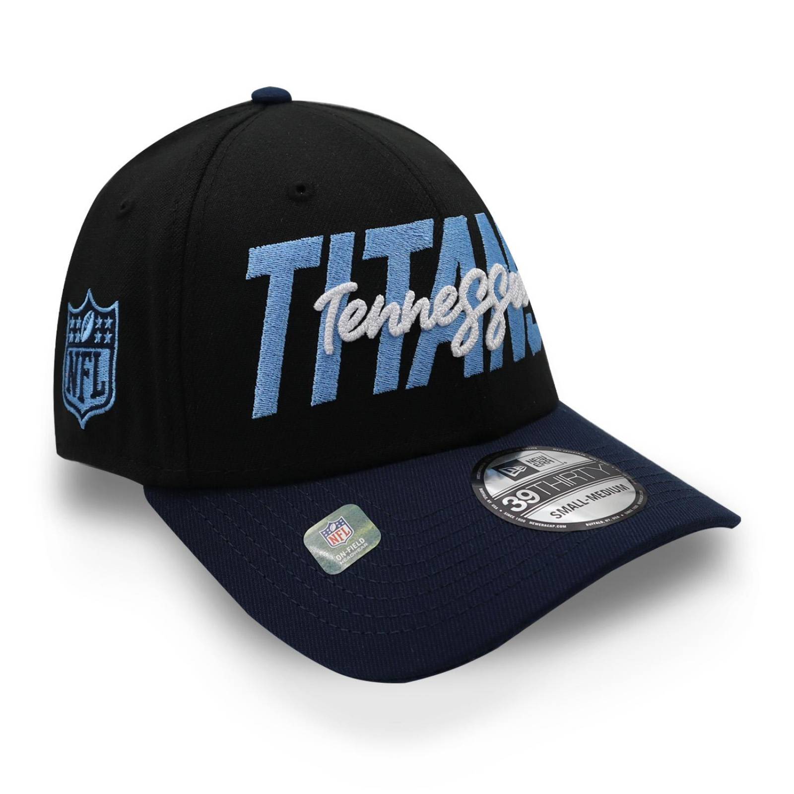 Gorra New Era 39 Thirty NFL 22 Draft Titans Negro CH/M