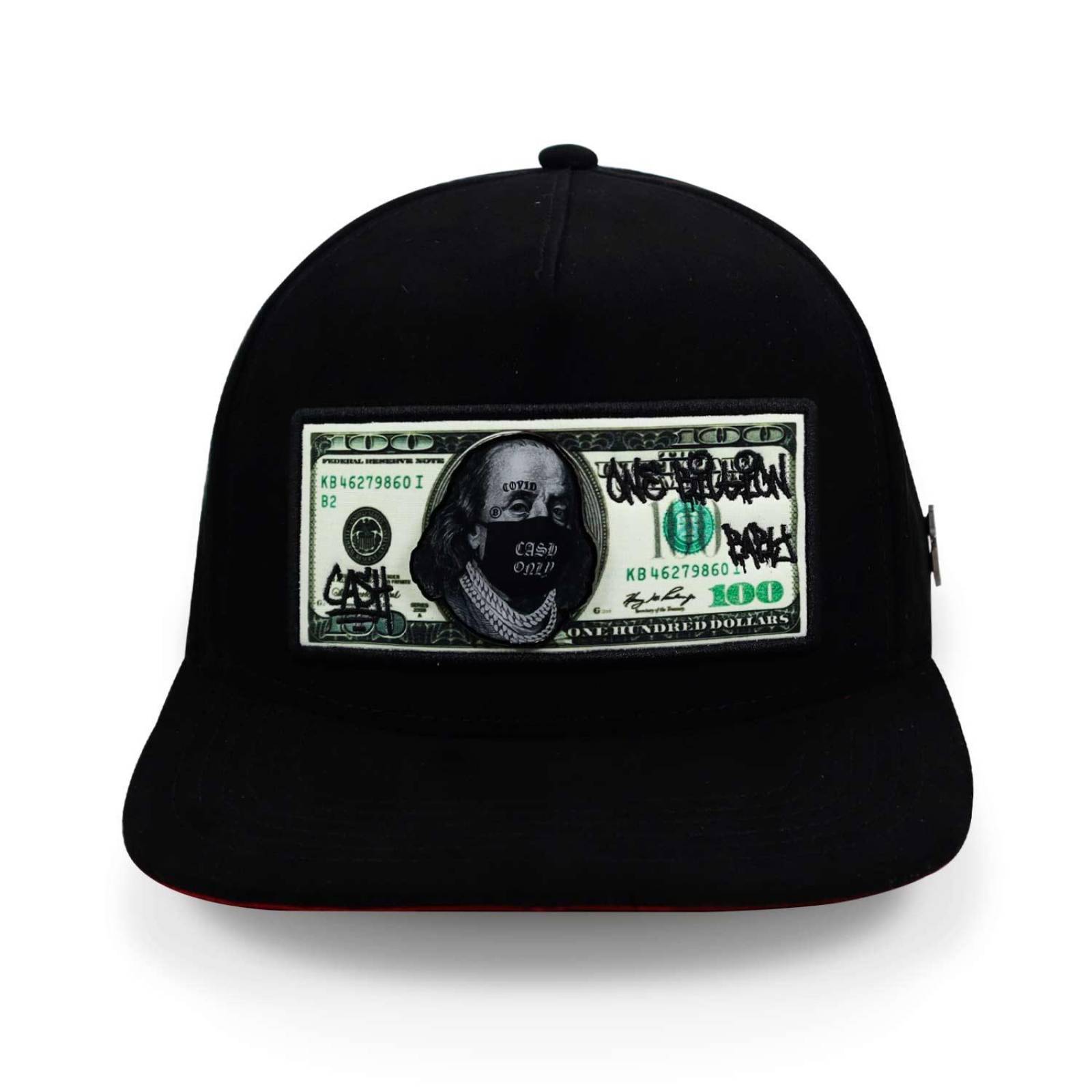 Gorra Cash Only Snapback Frank Dolla Gamuza Negro Unitalla 