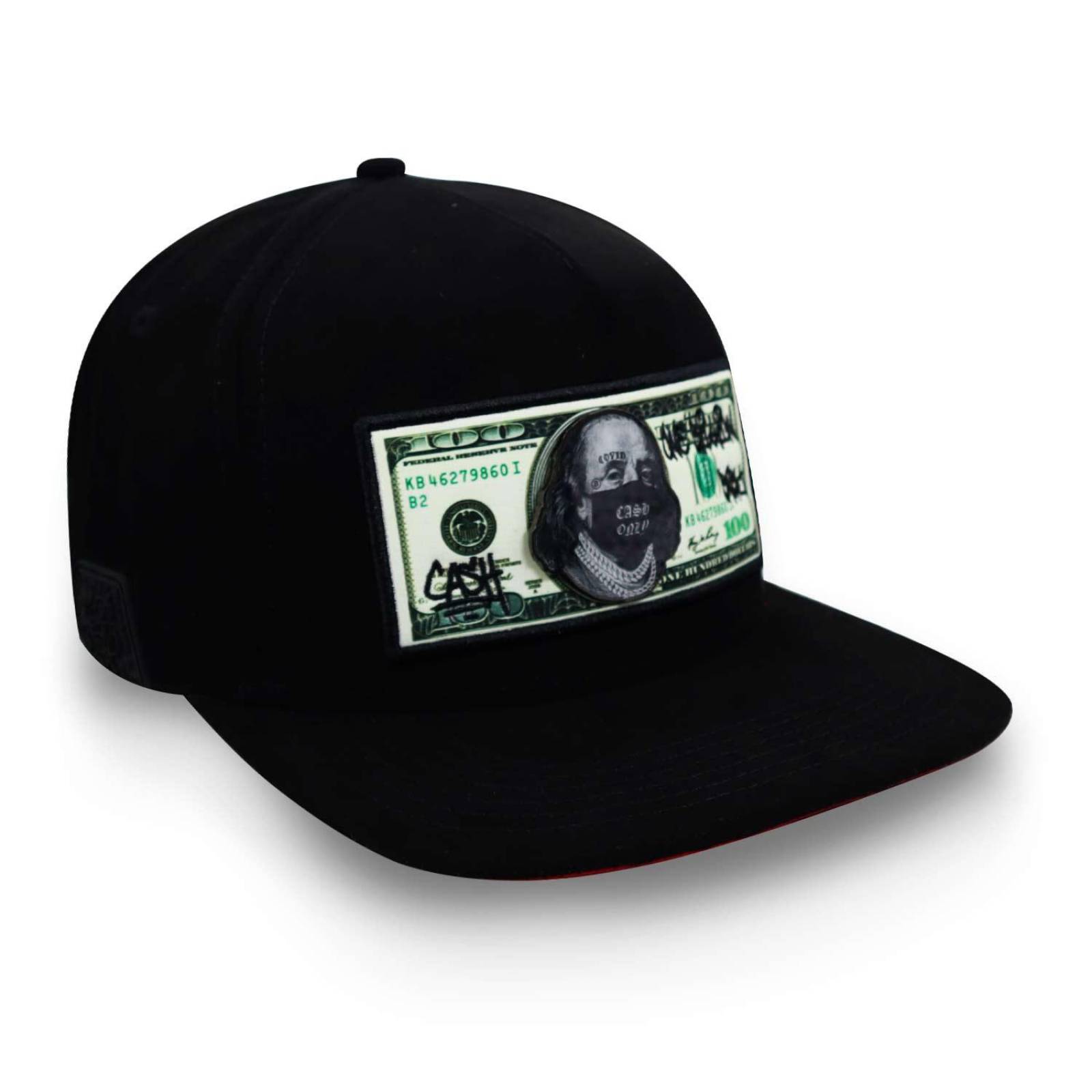 Gorra Cash Only Snapback Frank Dolla Gamuza Negro Unitalla 