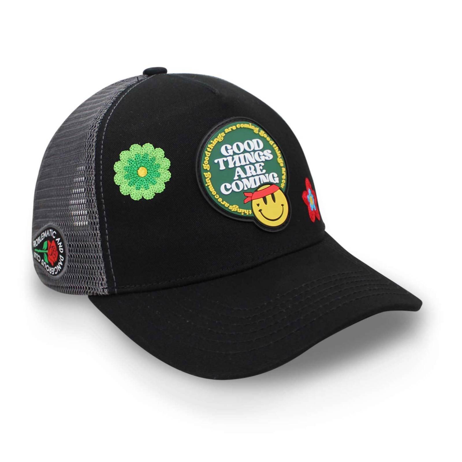 Gorra Problematic Chiquete Good Things Trucker Negro/Gris Unitalla 