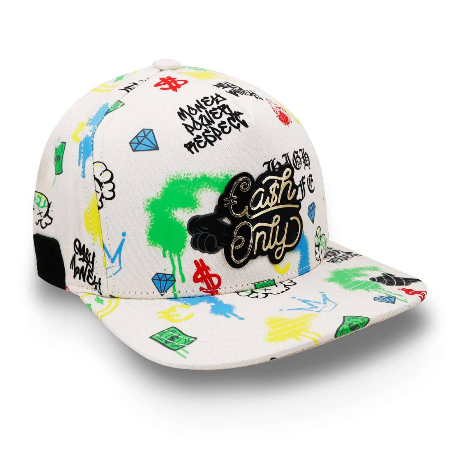Gorra Cash Only Full Print Snap Blanco Unitalla 