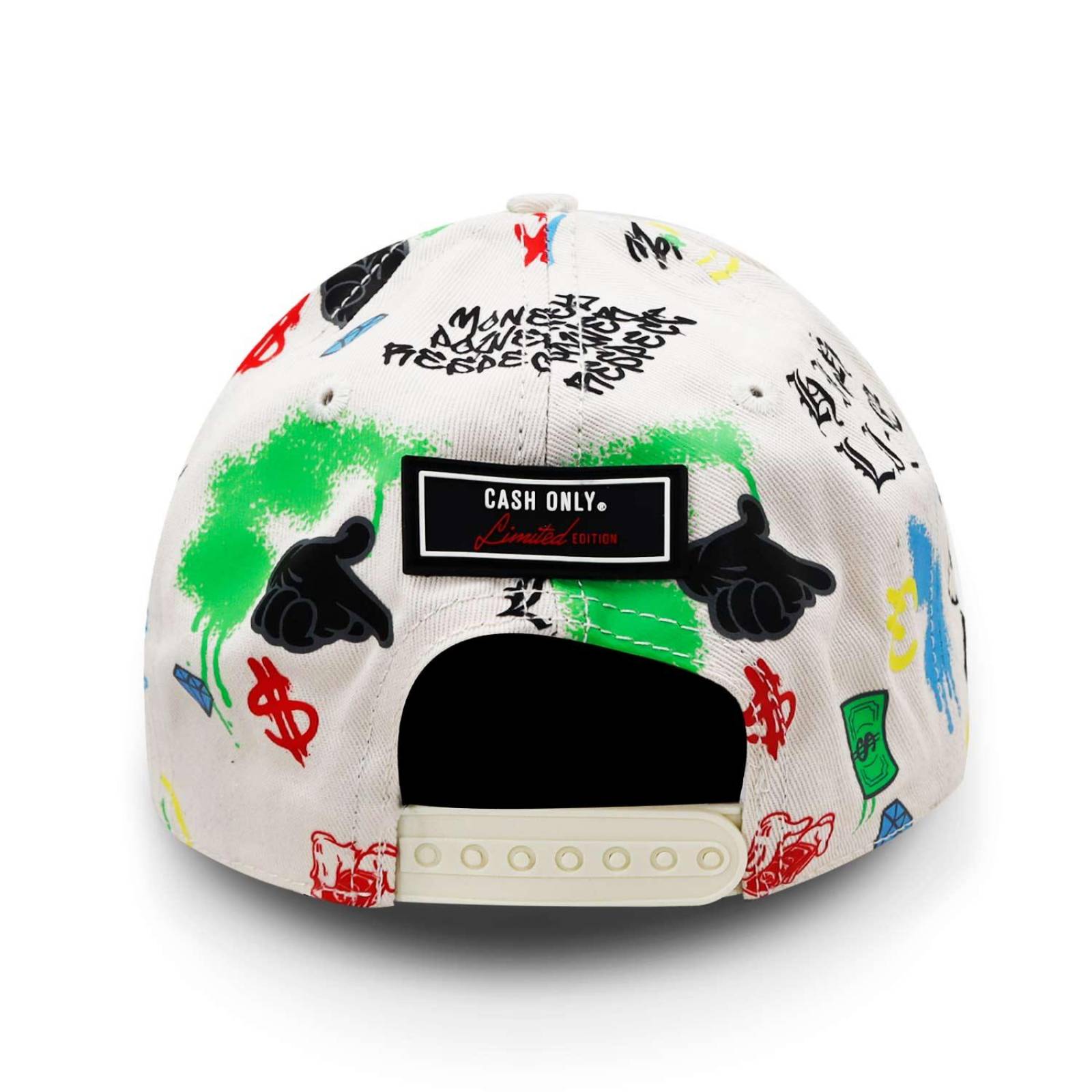 Gorra Cash Only Full Print Snap Blanco Unitalla 