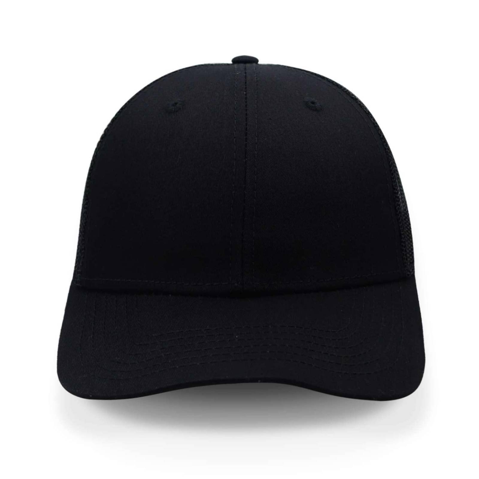 Gorra 2cap Trucker Clásica 6 Panel Negra Unitalla 