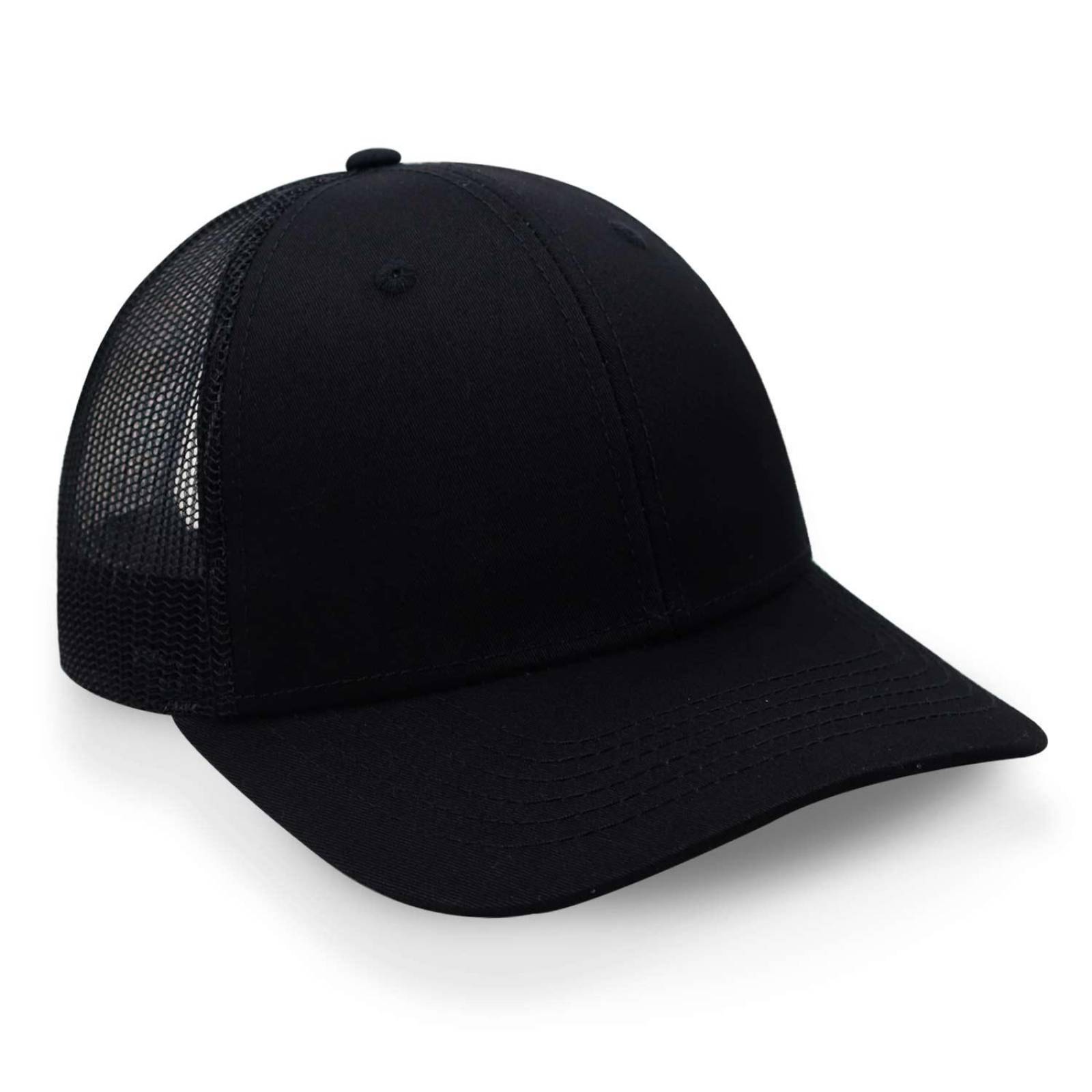 Gorra 2cap Trucker Clásica 6 Panel Negra Unitalla 