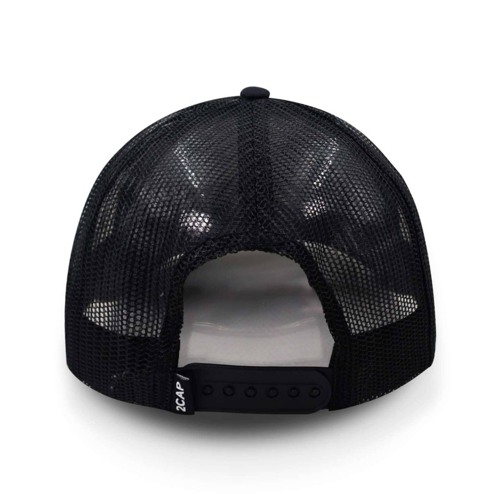Gorra 2cap Trucker Clásica 6 Panel Negra Unitalla 