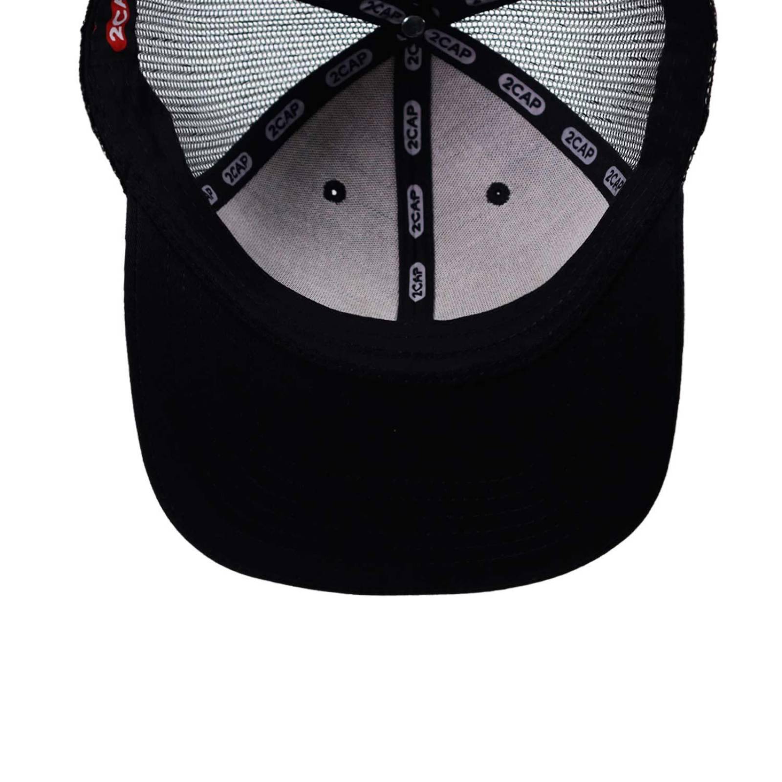 Gorra 2cap Trucker Clásica 6 Panel Negra Unitalla 