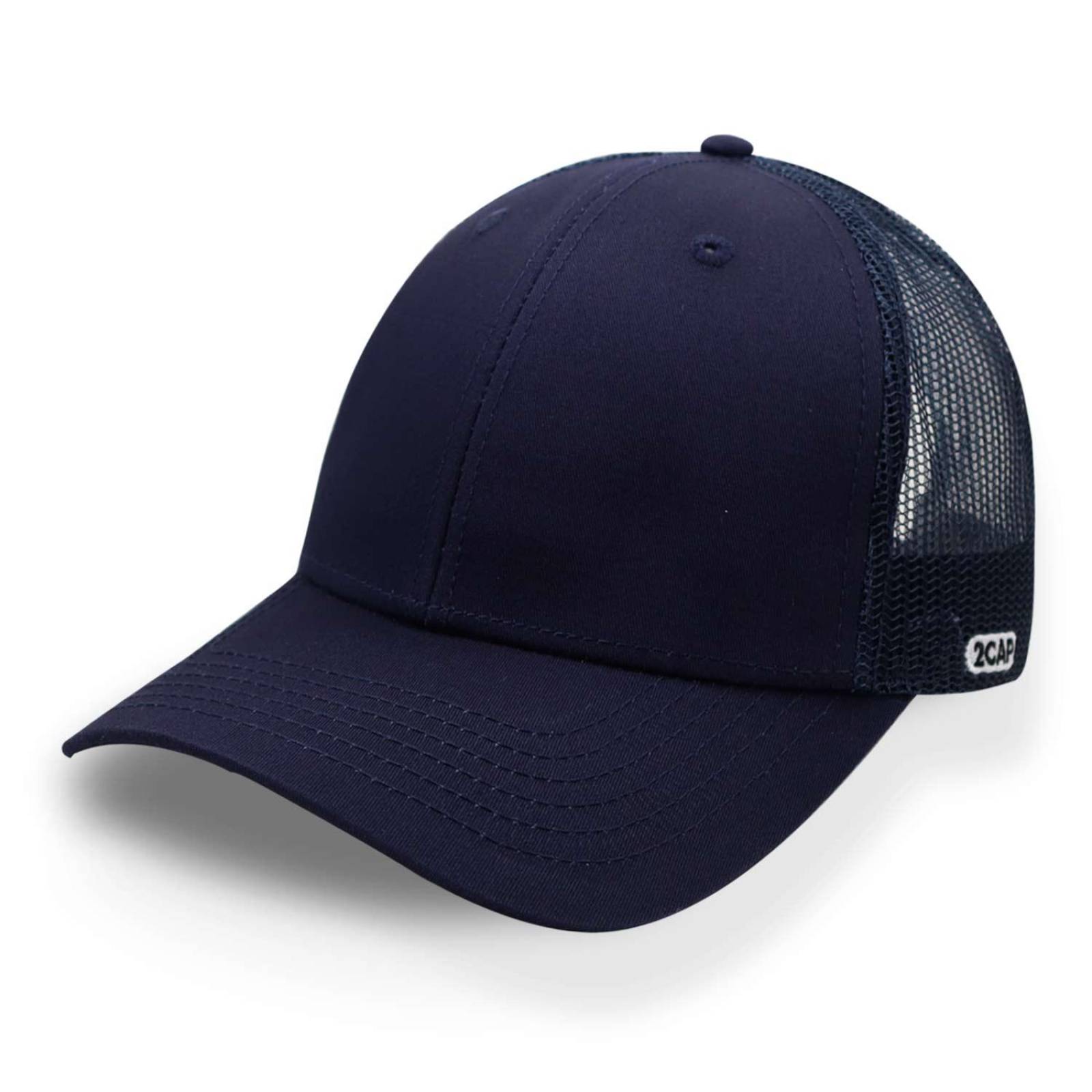 Gorra 2cap Trucker Clásica 6 Panel Azul Marino Unitalla 