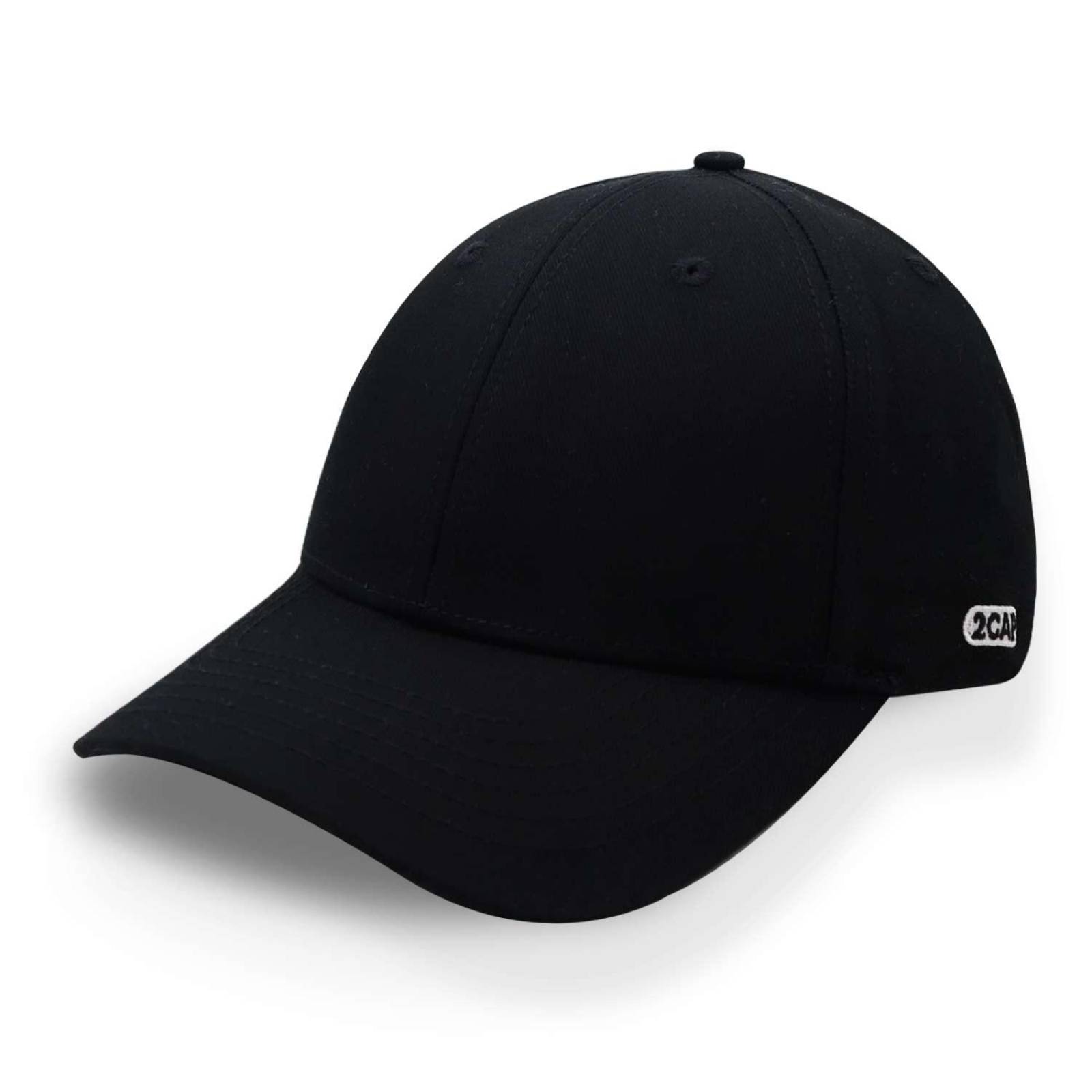 Gorra 2cap Algodón Copa Baja Negra Unitalla