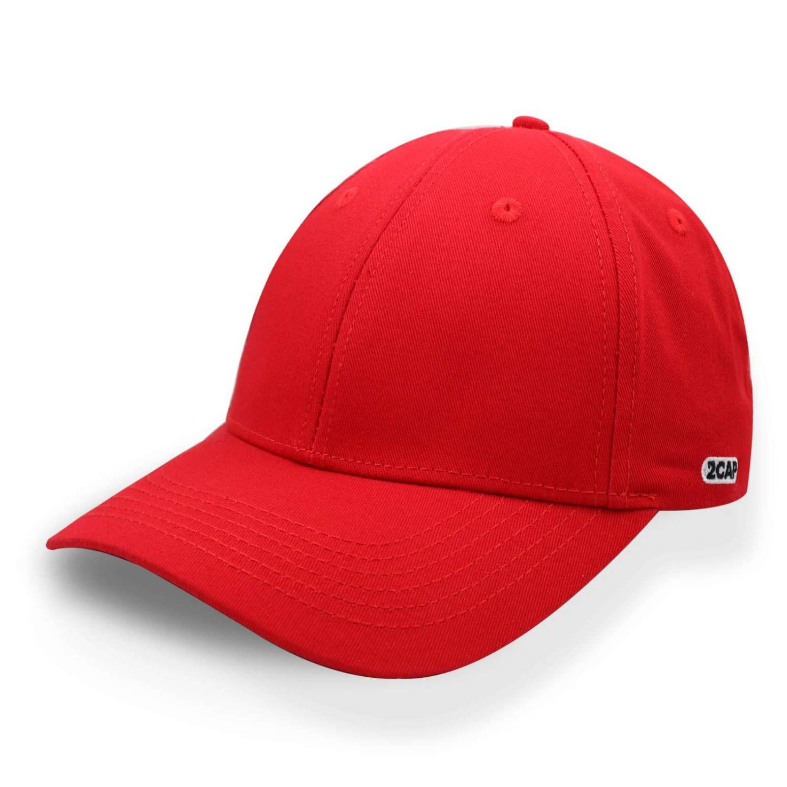 Gorra 2cap Algodón Copa Baja Roja Unitalla 