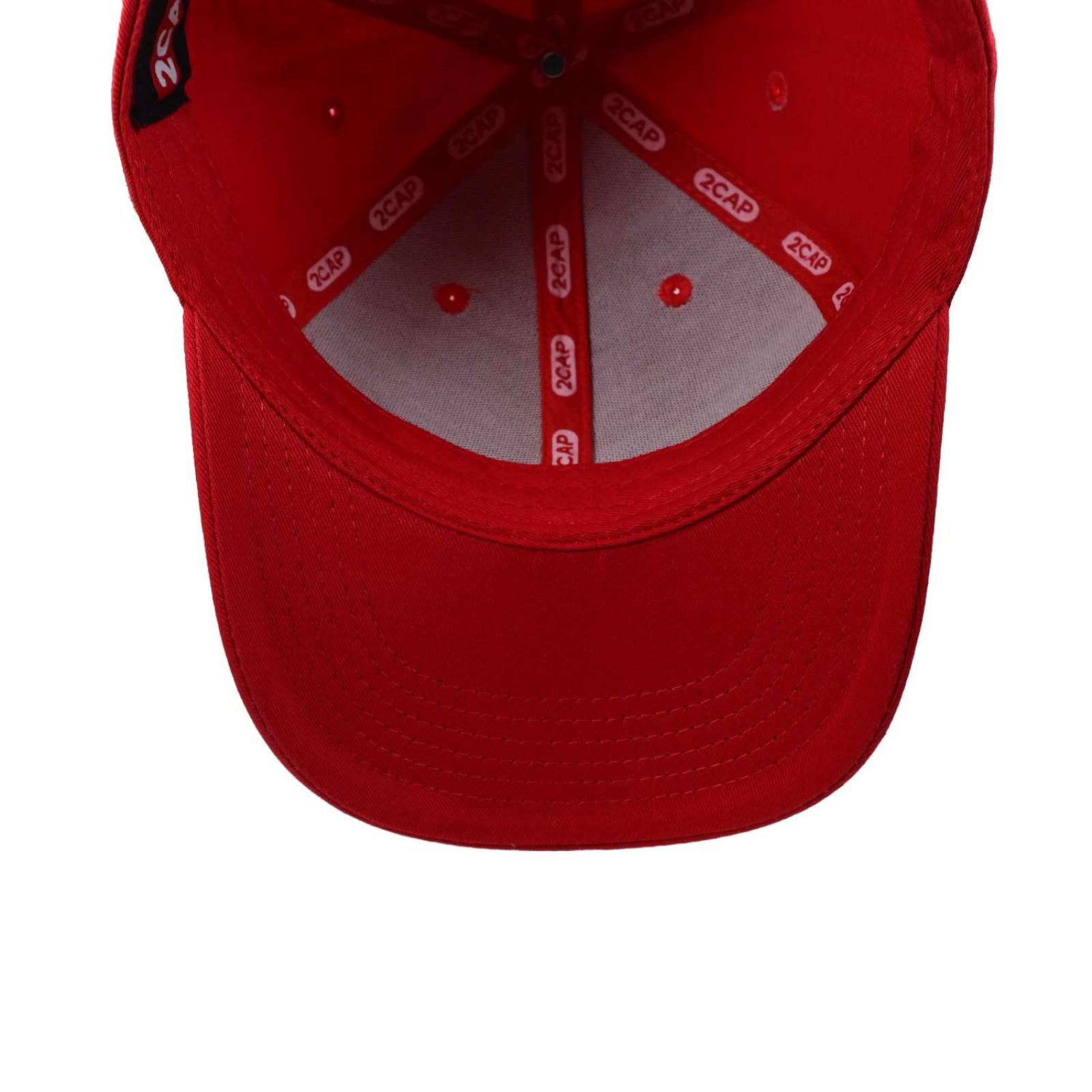 Gorra 2cap Algodón Copa Baja Roja Unitalla 