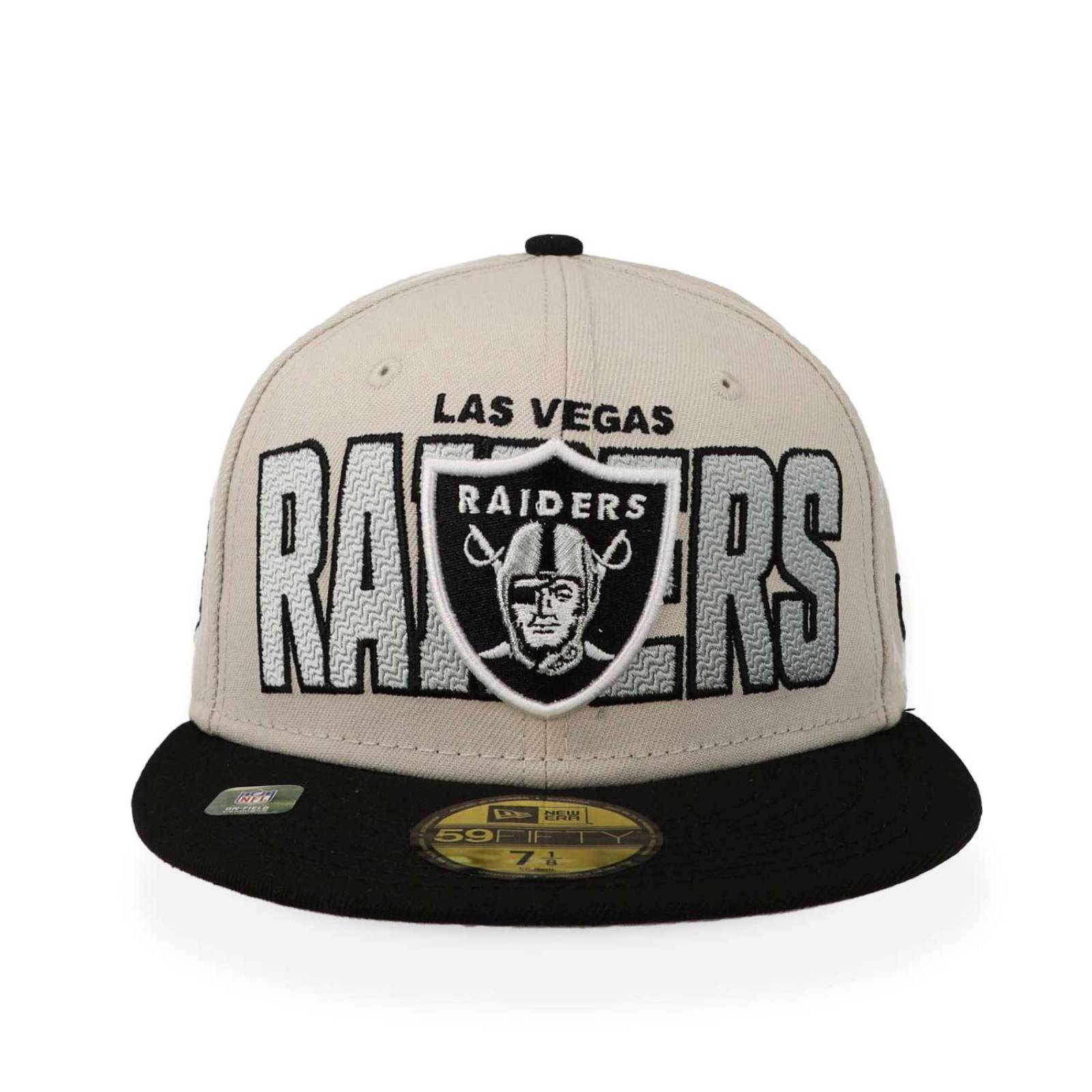 Gorra New Era NFL 23 Draft 59 Fifty Raiders Beige Cerrada