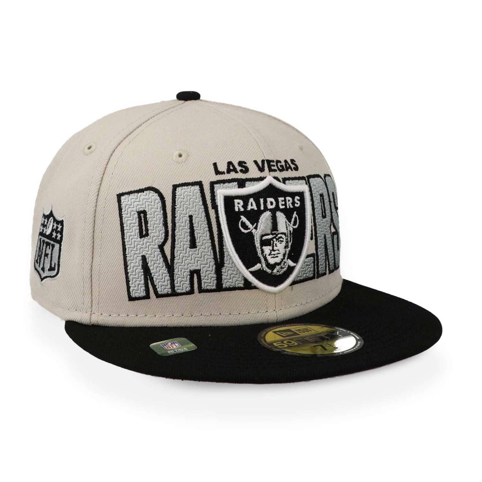 Gorra New Era NFL 23 Draft 59 Fifty Raiders Beige Cerrada