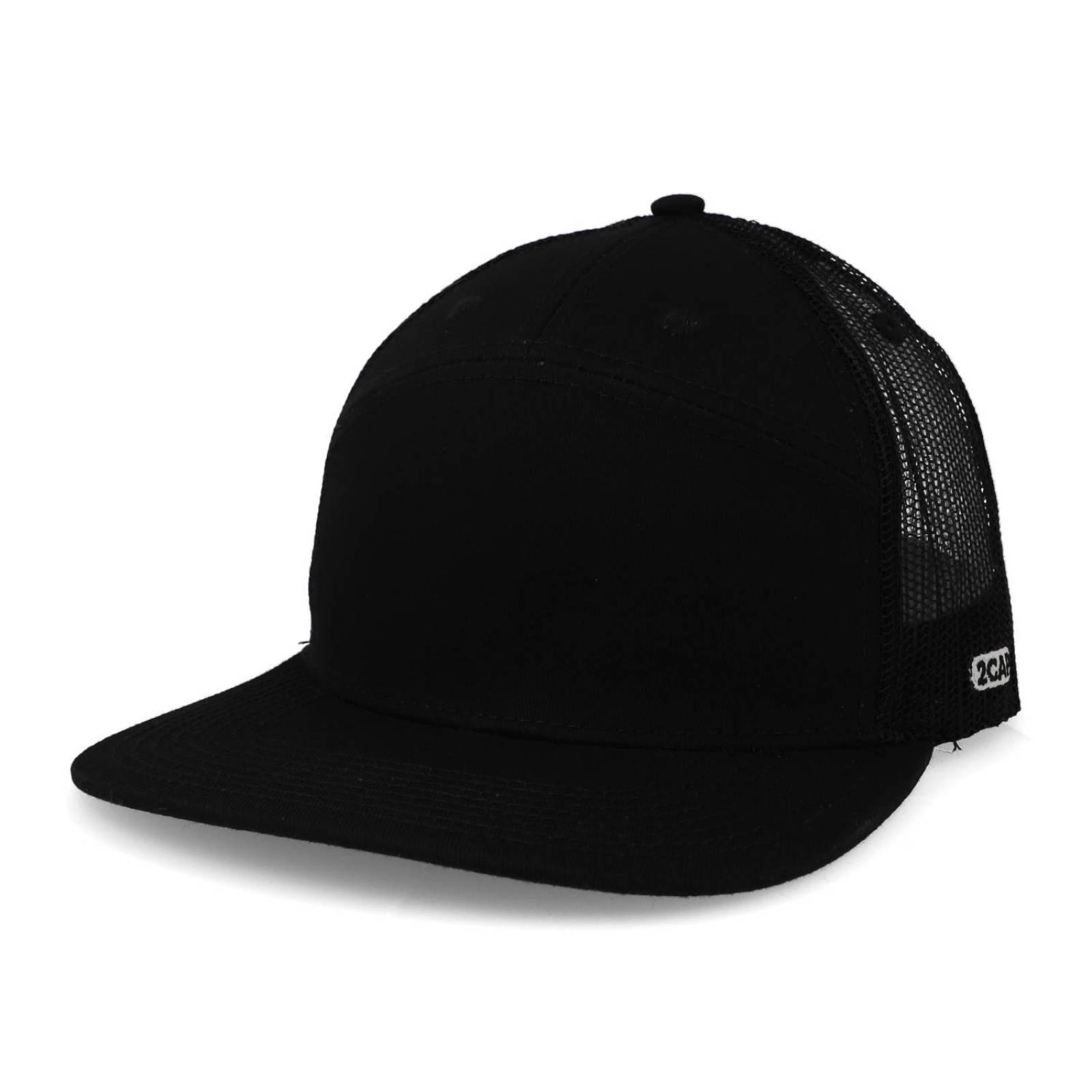 Gorra 2cap Snapback 7 Panel Negro Unitalla