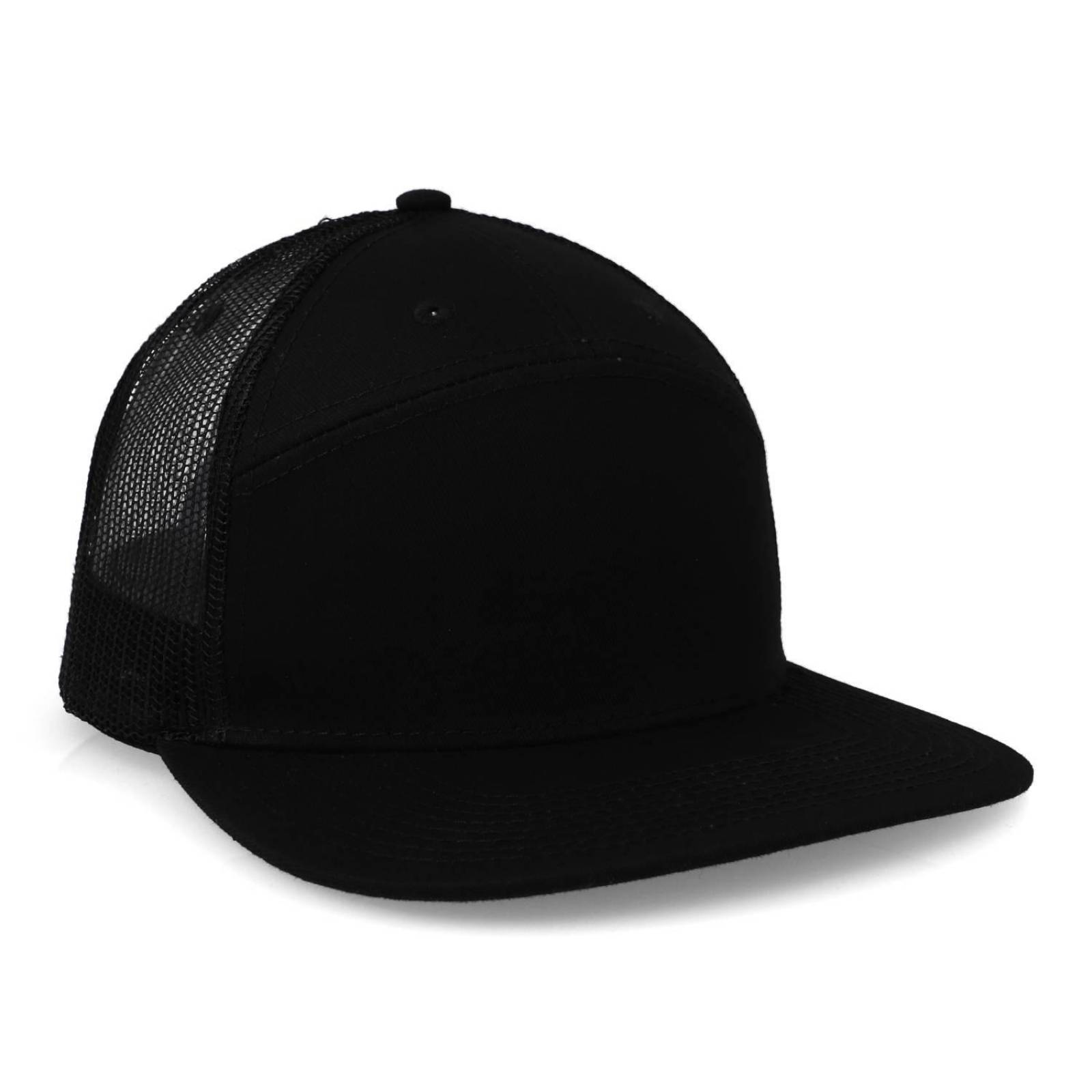 Gorra 2cap Snapback 7 Panel Negro Unitalla