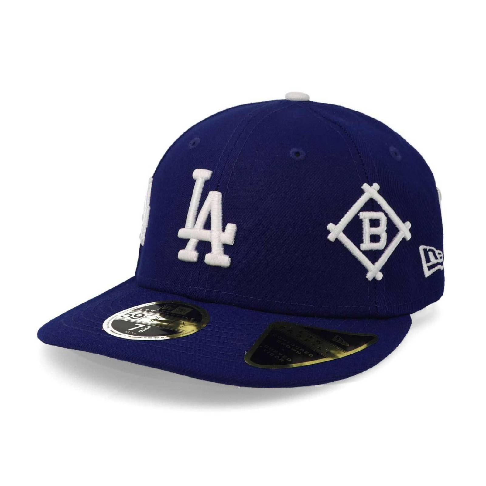 Gorra New Era 59 Fifty MLB All Over Logo Dodgers Dry Azul Marino Cerrada
