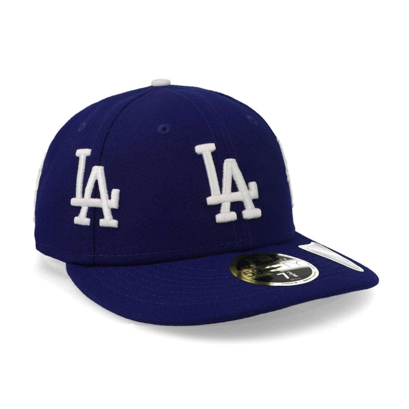 Gorra New Era 59 Fifty MLB All Over Logo Dodgers Dry Azul Marino Cerrada