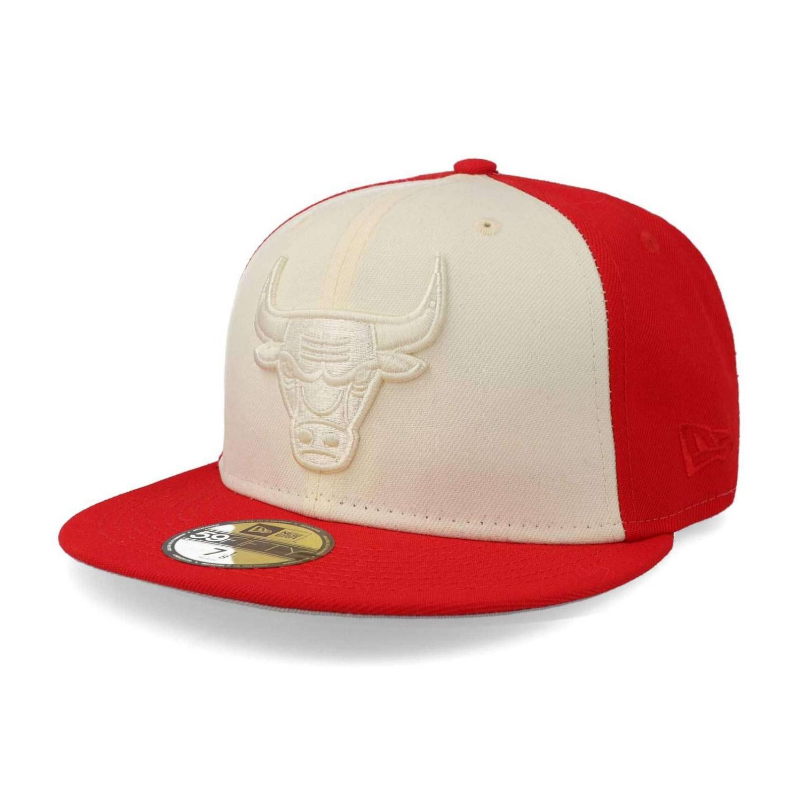 Gorra New Era 59 Fifty NBA Tonal 2-Tone Bulls Rojo Blanco Cerrada 