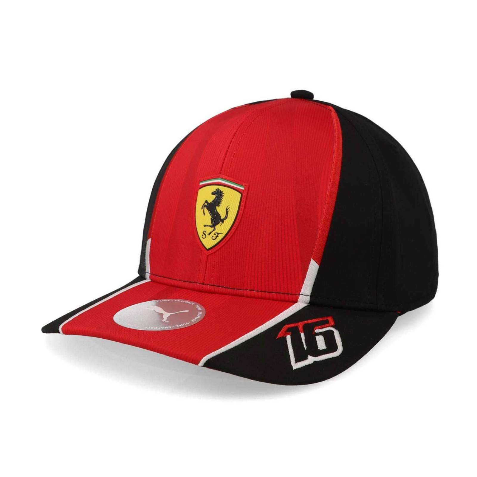 Gorra Ferrari 02470301 Replica Leclerc Negro Rojo Unitalla 