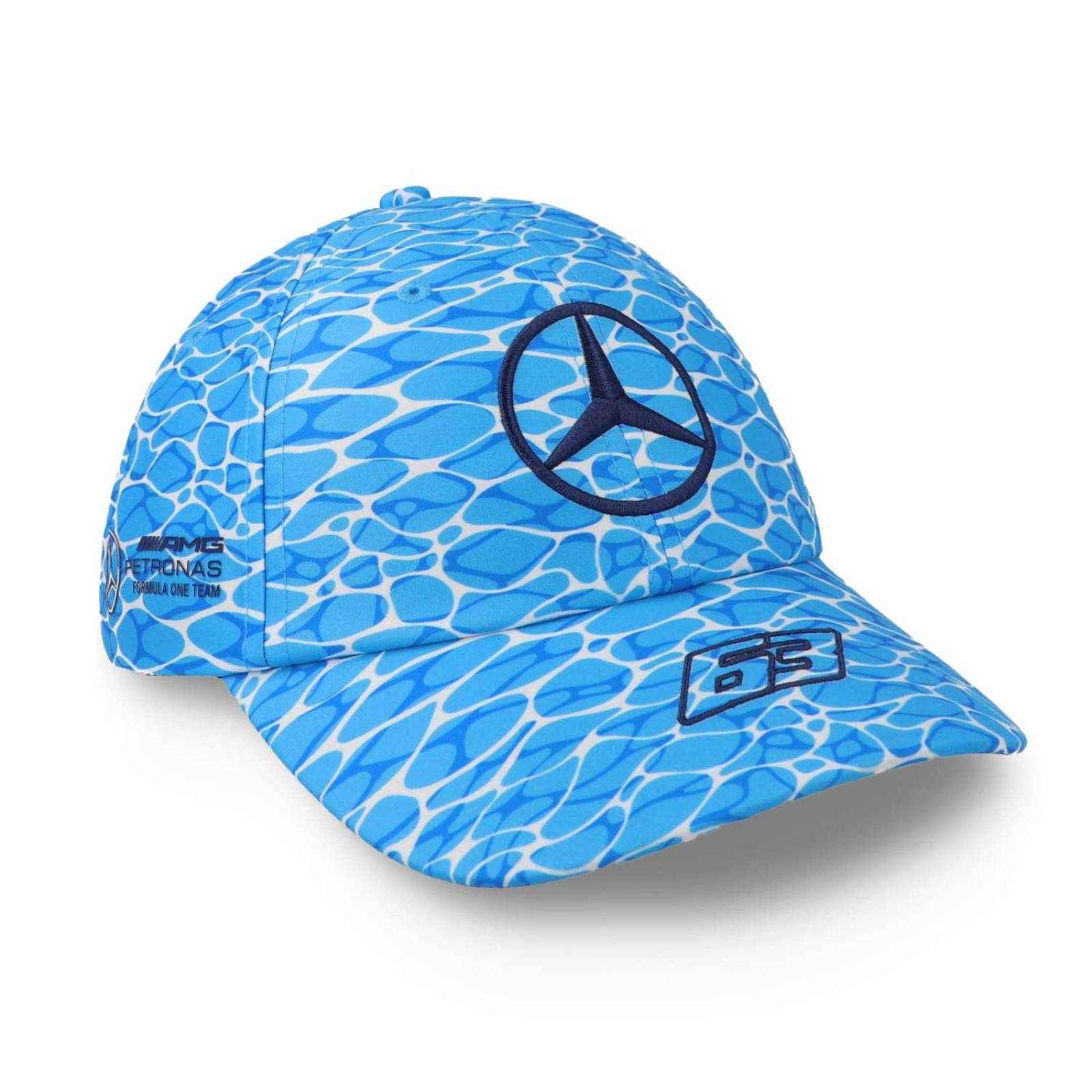 Gorra Mercedes Benz 23 George Russell No Diving Azul Cielo Unitalla 