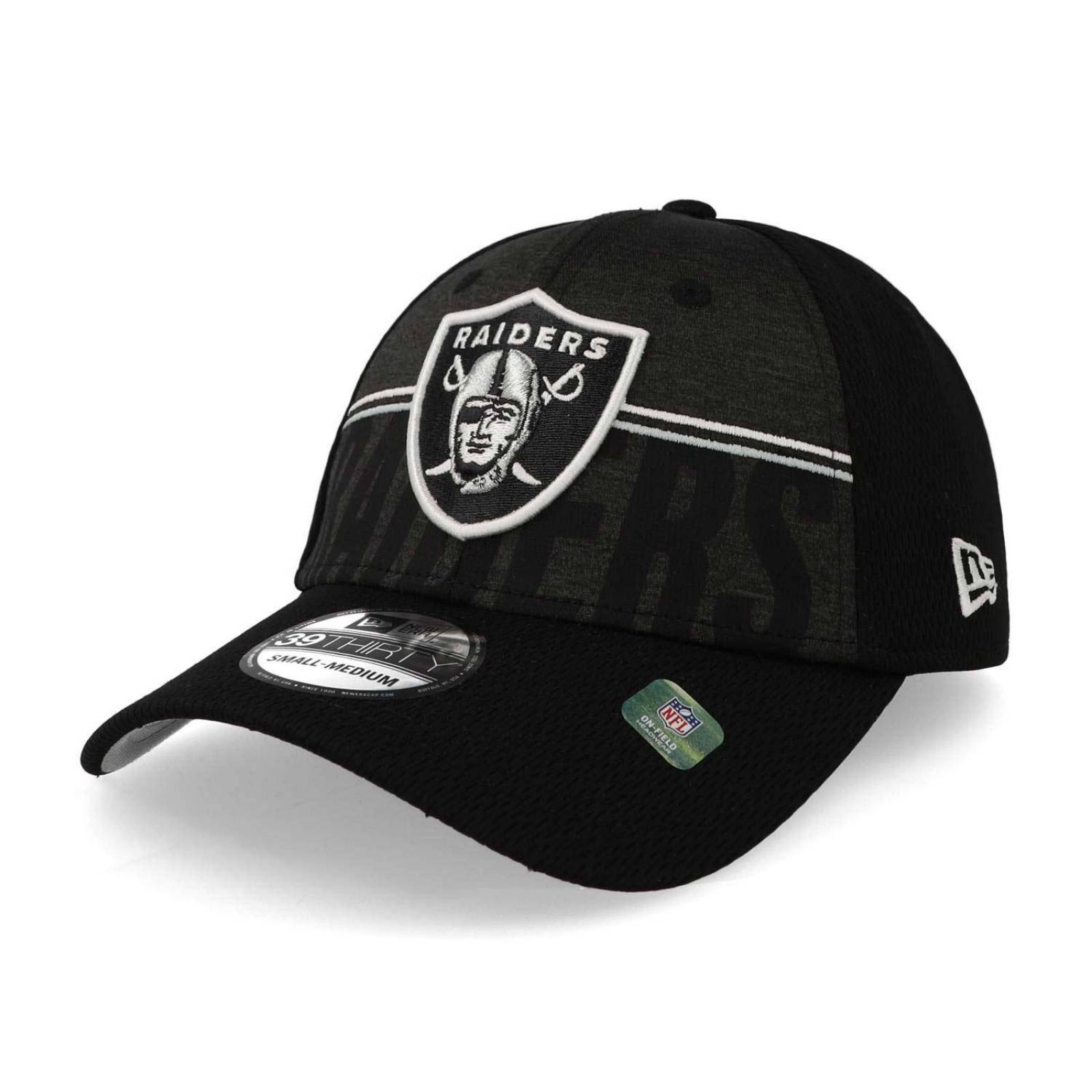 Gorra New Era 39 Thirty NFL Training 23 Raiders Negro Cerrada 