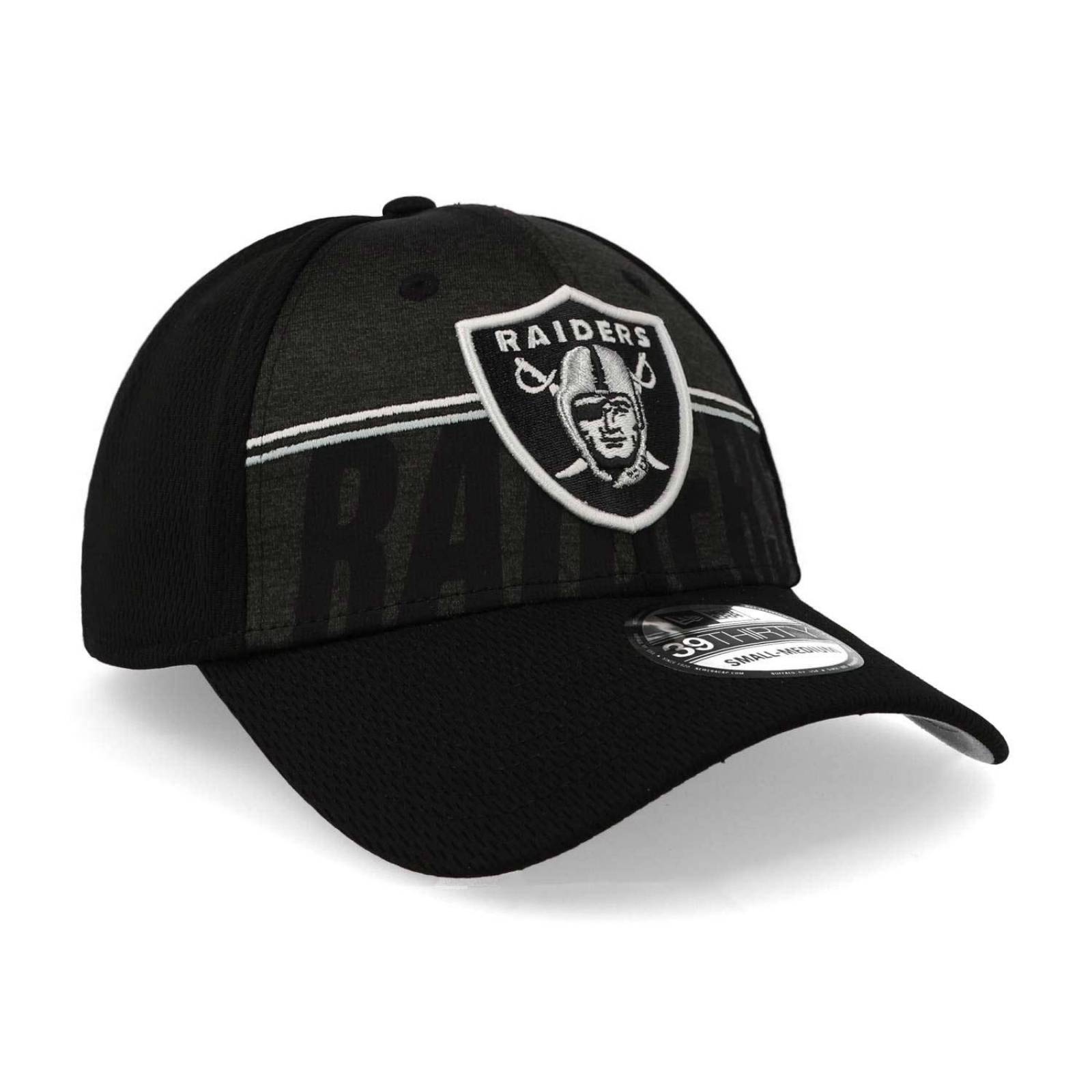 Gorra New Era 39 Thirty NFL Training 23 Raiders Negro Cerrada 