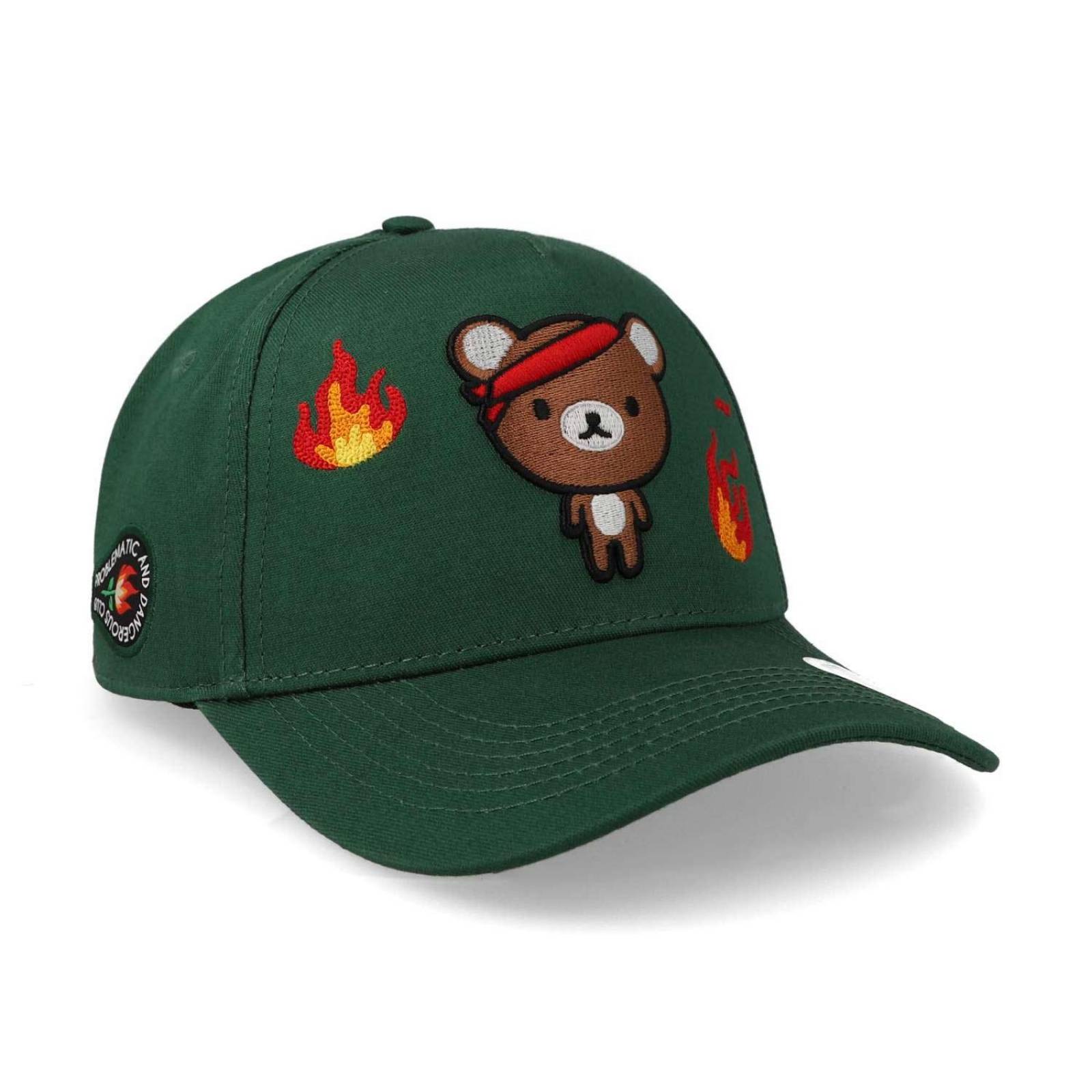 Gorra Ploblematic Chiquete Oso Trucker Verde Unitalla 