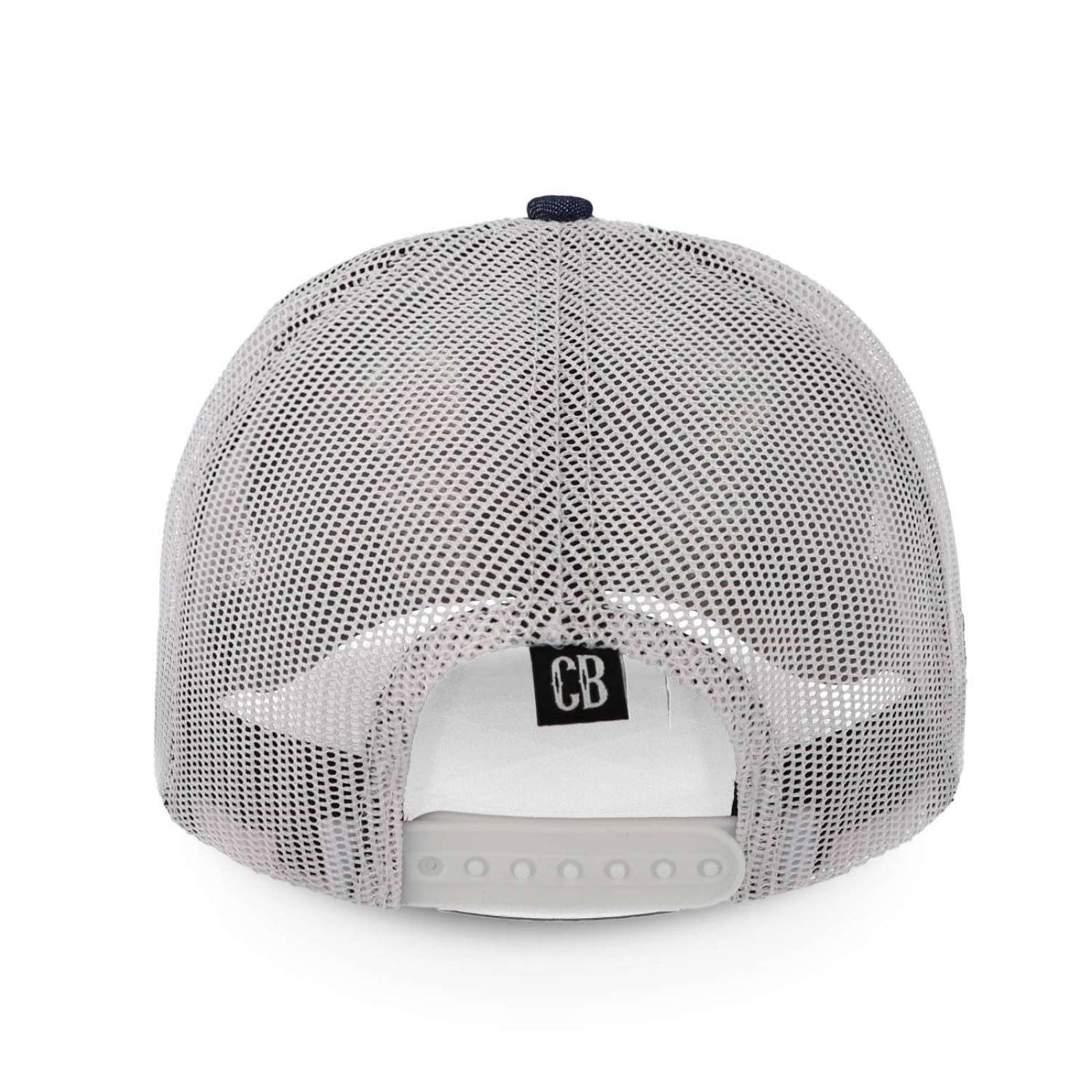 Gorra Cara Blanca Cb03 22 Chih Mex Parche Piel Trucker Mesclilla Unitalla 