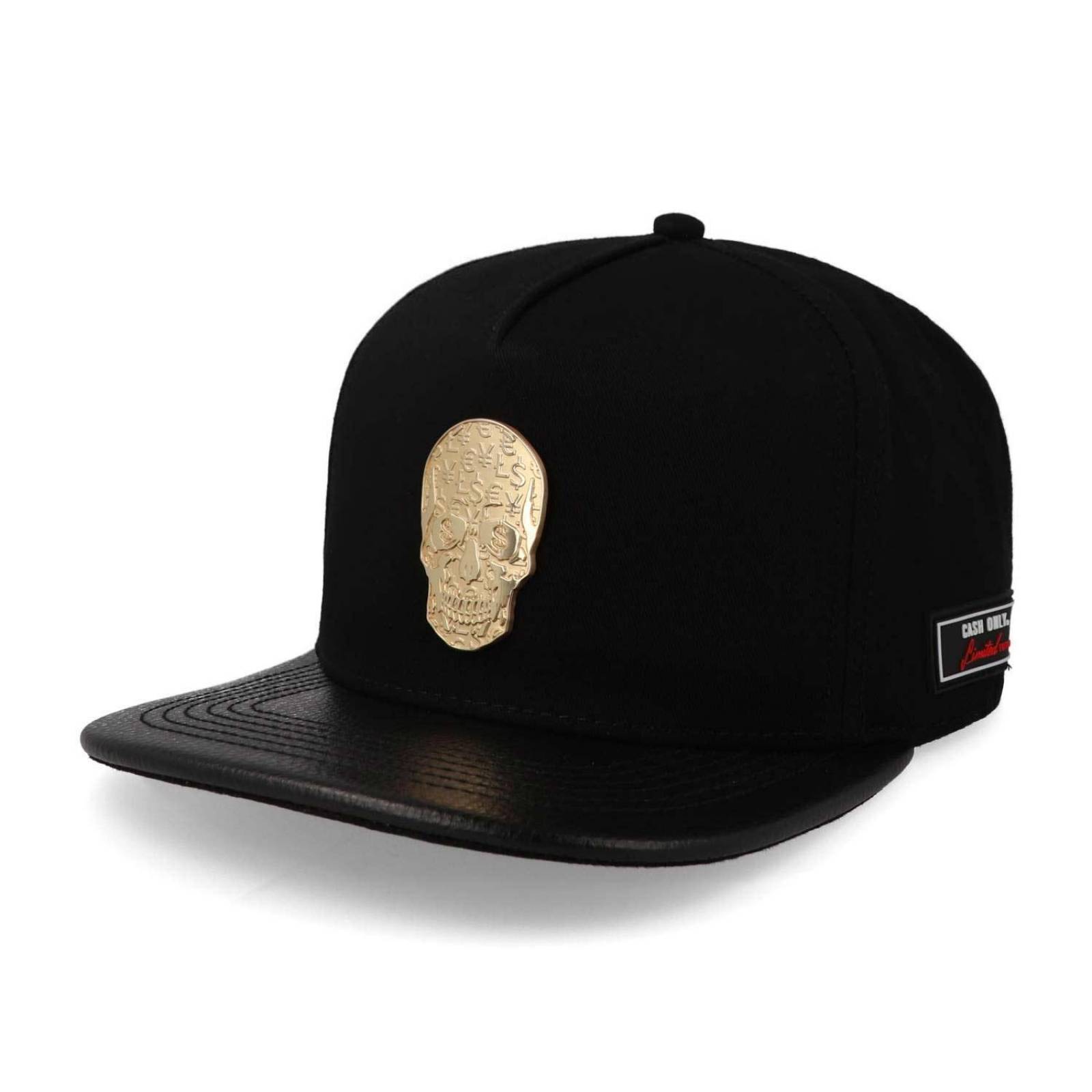 Gorra Cash Only Skull Gold23 Black Beige Visor Negro Unitalla