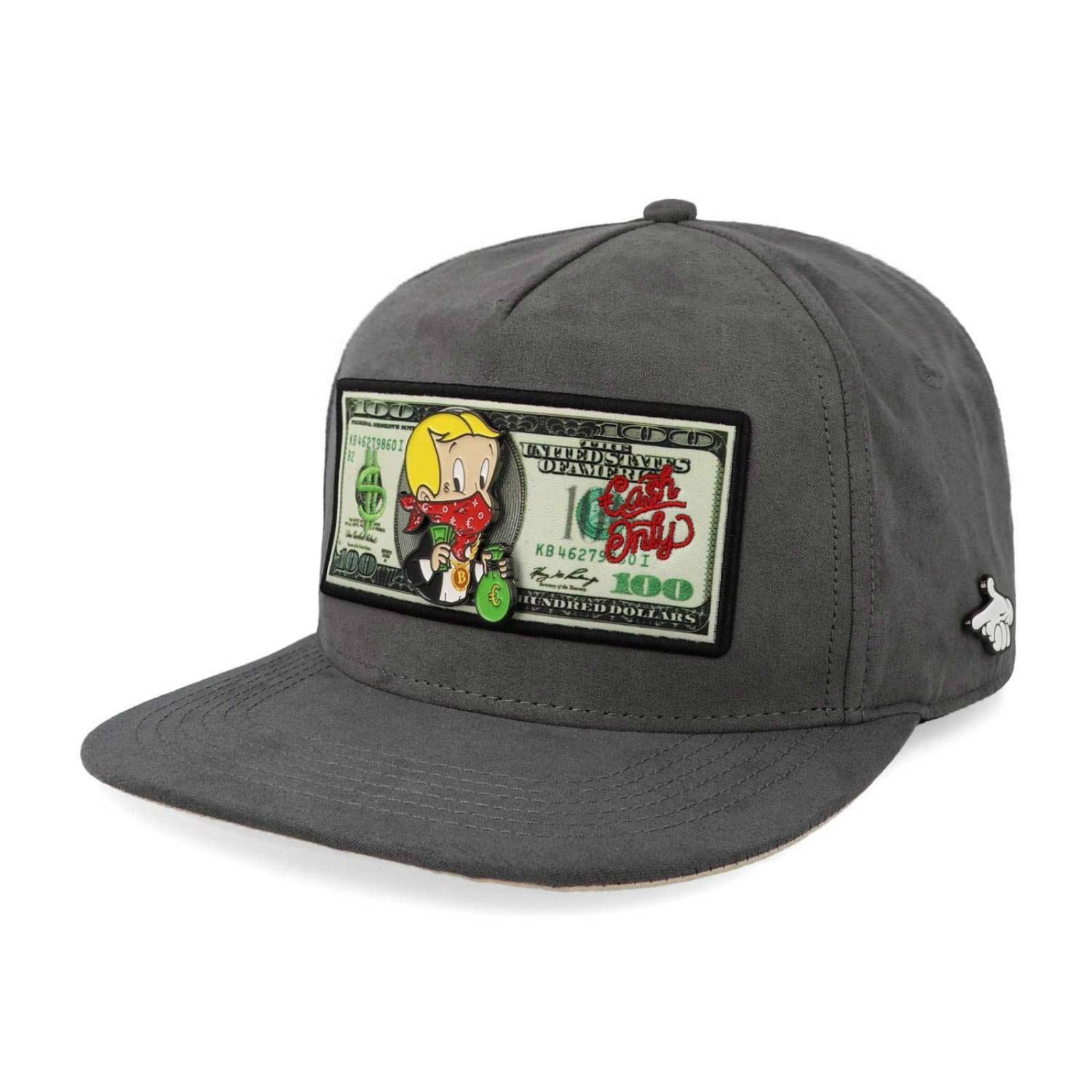 Gorra Cash Only Ricky Dolla 23 Gamuza Gris Unitalla 