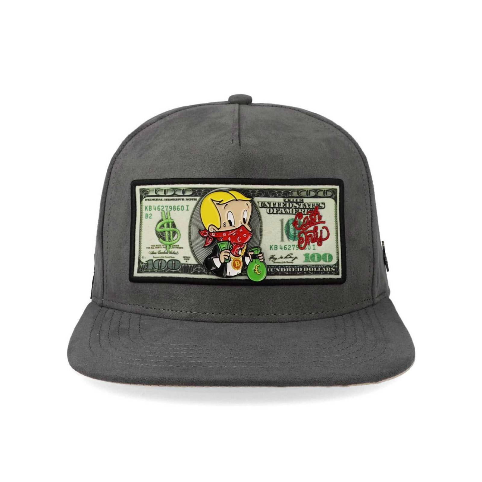 Gorra Cash Only Ricky Dolla 23 Gamuza Gris Unitalla 