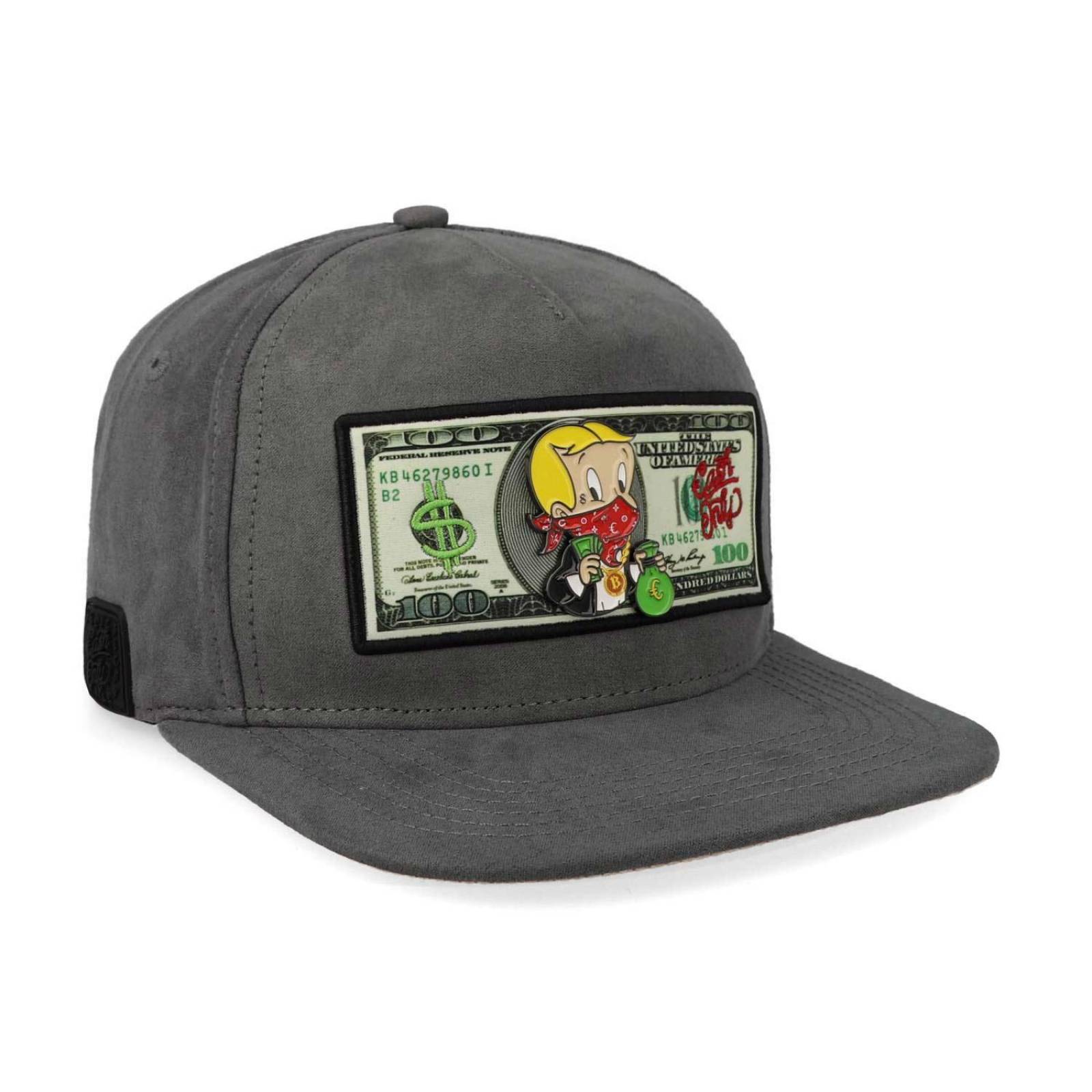 Gorra Cash Only Ricky Dolla 23 Gamuza Gris Unitalla 