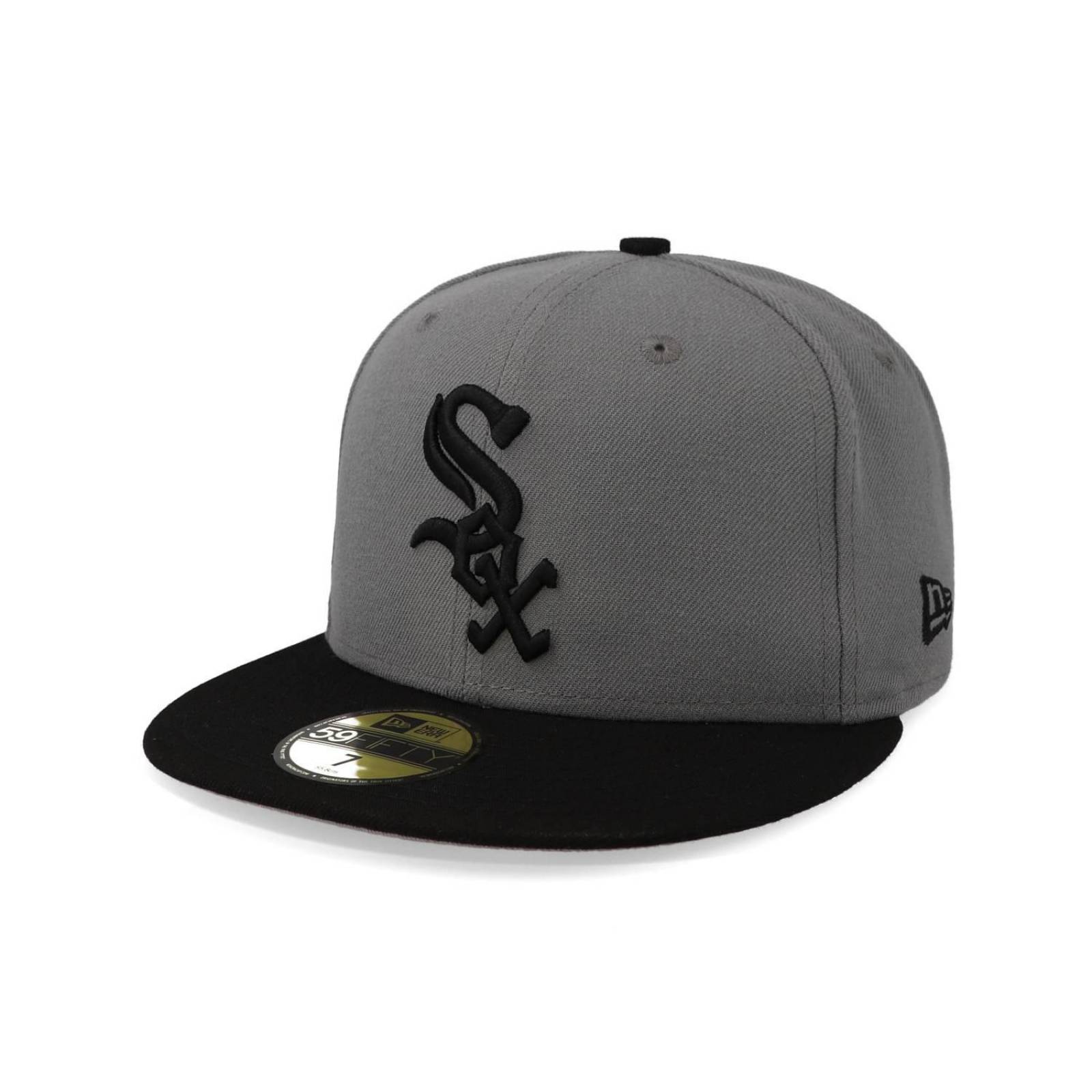 Gorra New Era MLB 59 Fifty Basic White Sox Gris Oscuro Cerrada 