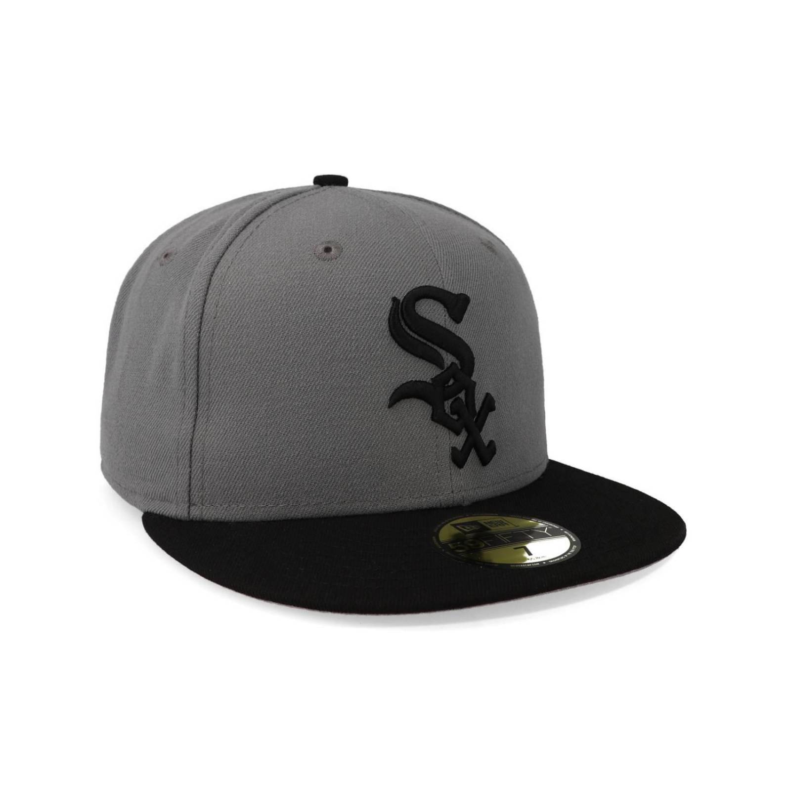 Gorra New Era MLB 59 Fifty Basic White Sox Gris Oscuro Cerrada 