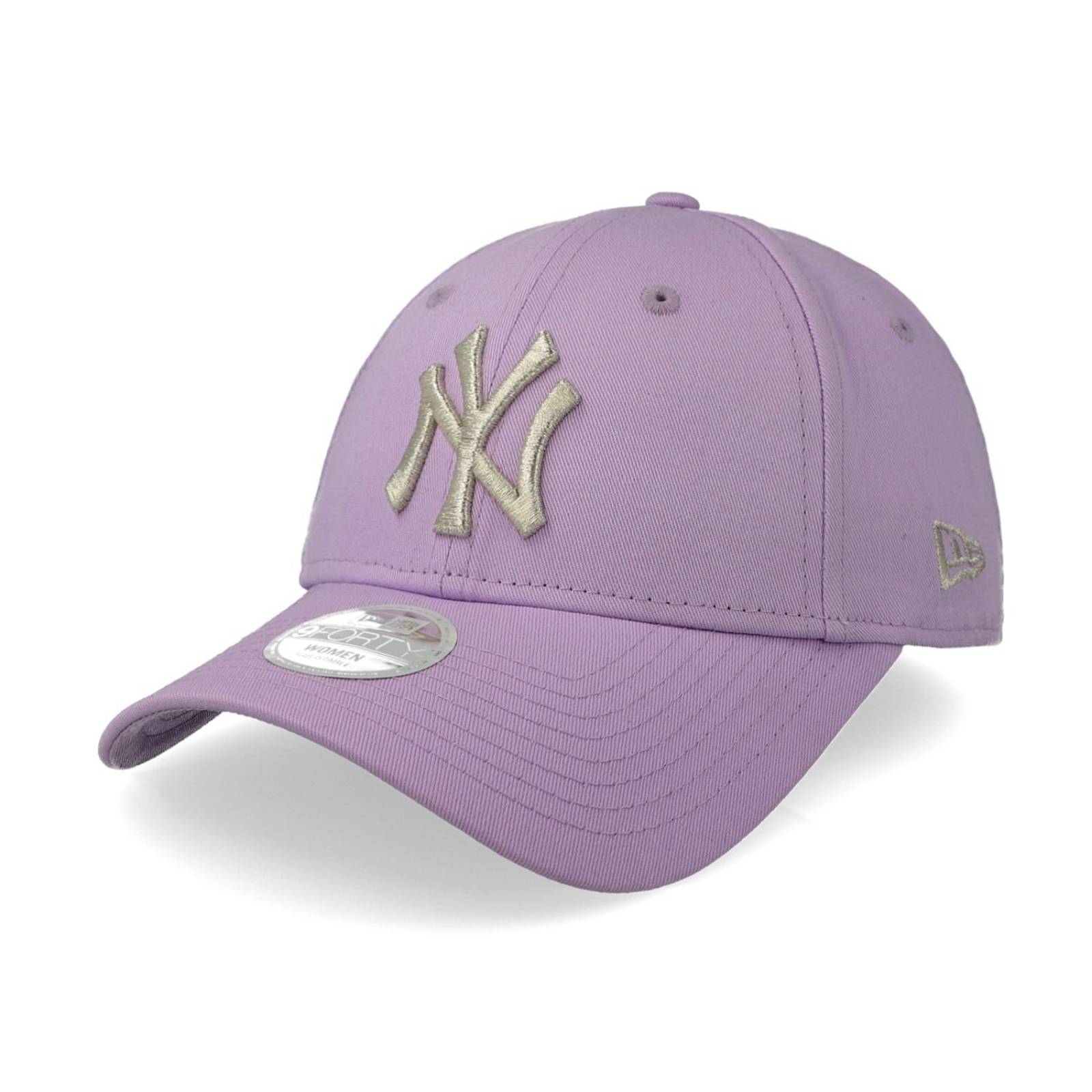 Gorra New Era 9 Forty MLB Para Mujer Metallic Logo Yankees Lila Unitalla 