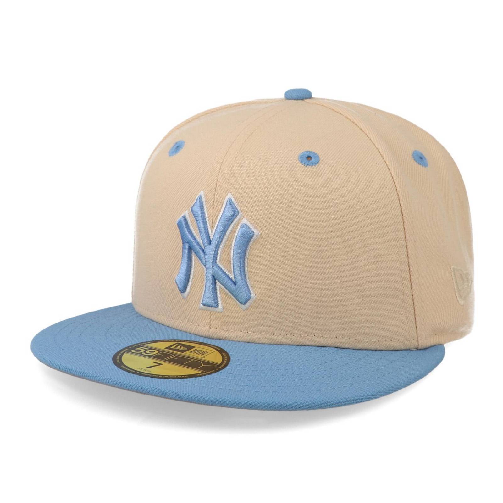 Gorra New Era 59 Fifty MLB Q323 Ice Latte Yankees Crema Cerrada 