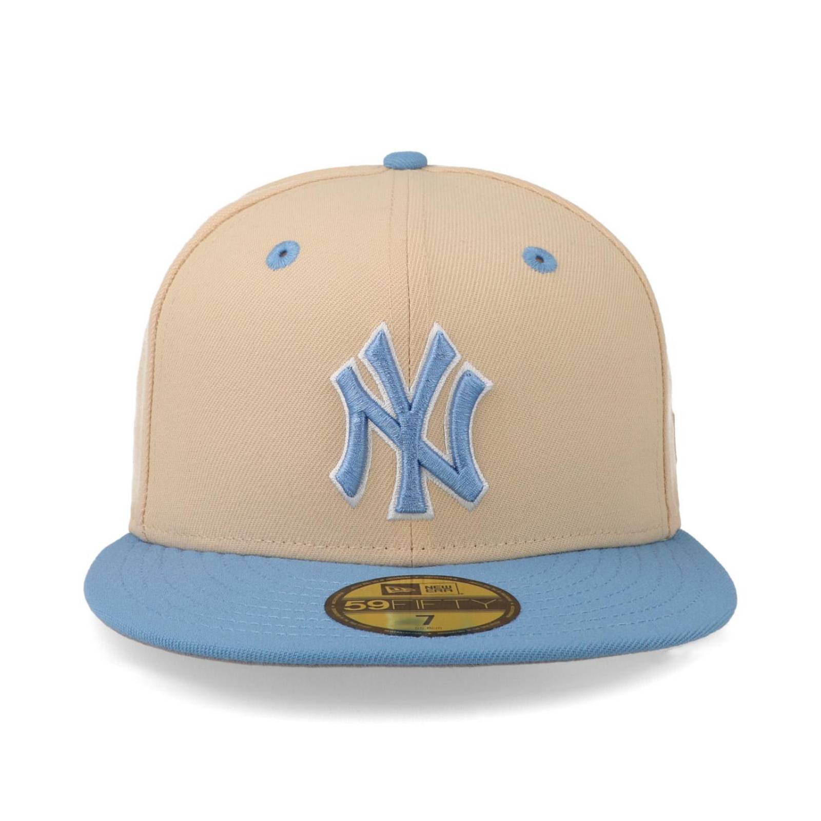 Gorra New Era 59 Fifty MLB Q323 Ice Latte Yankees Crema Cerrada 