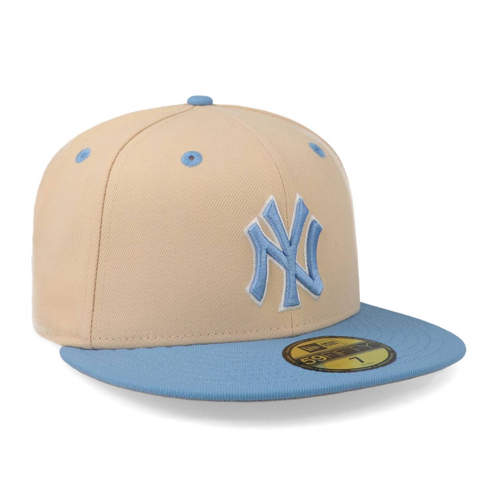 Gorra New Era 59 Fifty MLB Q323 Ice Latte Yankees Crema Cerrada 