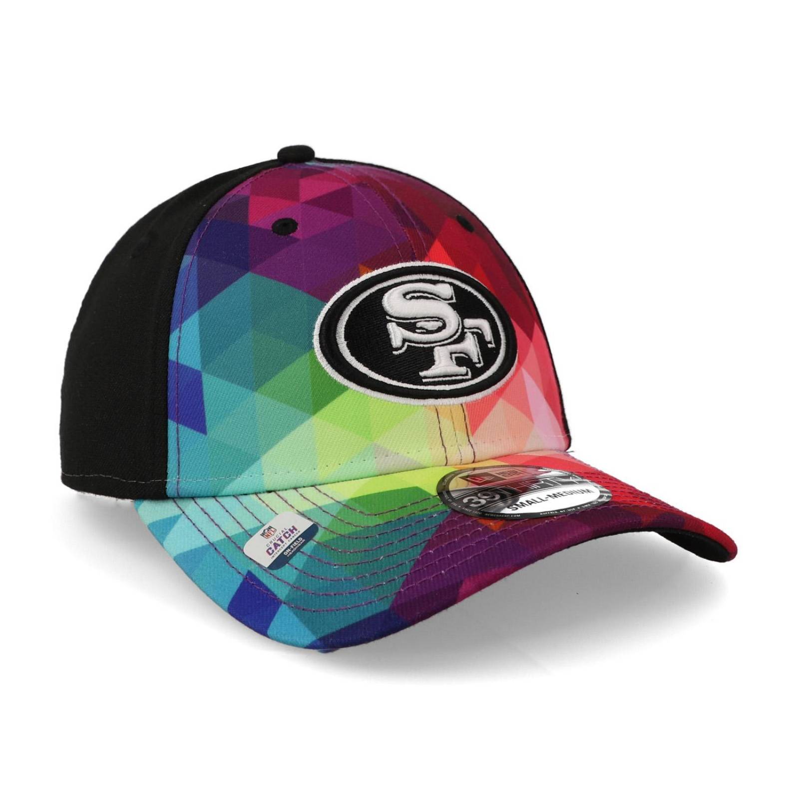 Gorra New Era 39 Thirty NFL Crucial Catch 23 49ers Colores Negro Cerrada