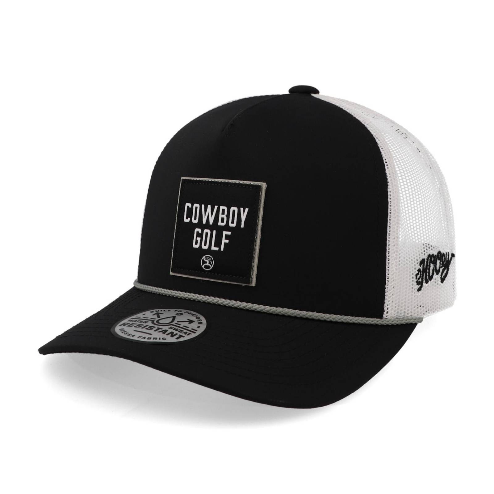 Gorra Hooey Cowboy5 Panel Trucker Square Patch Negro Unitalla