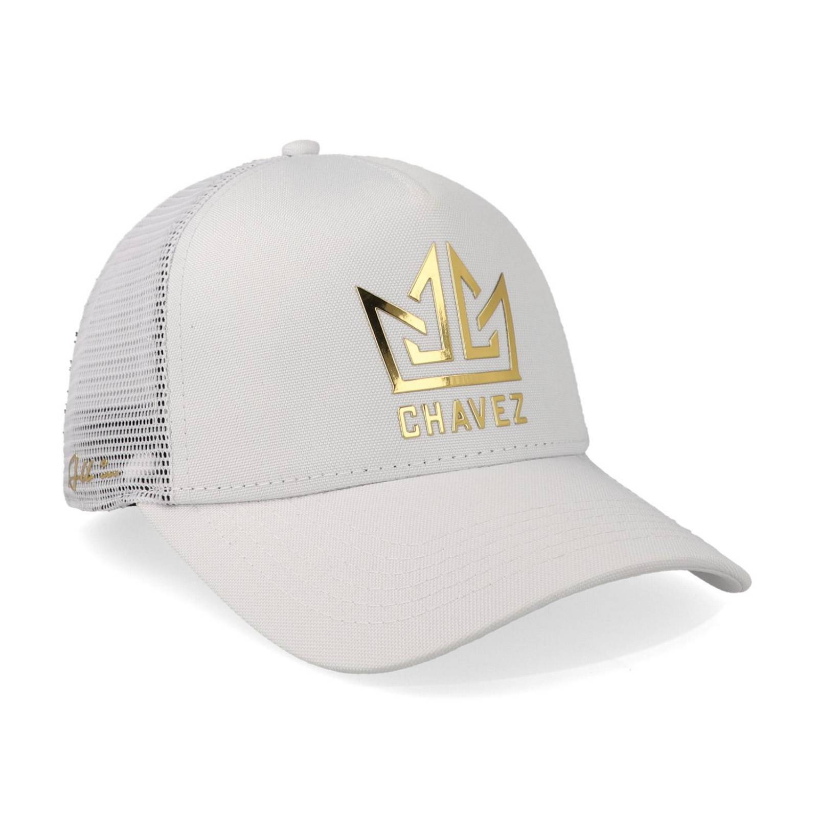 Gorra All In Chavez Golden Curva Trucker Blanca Unitalla 