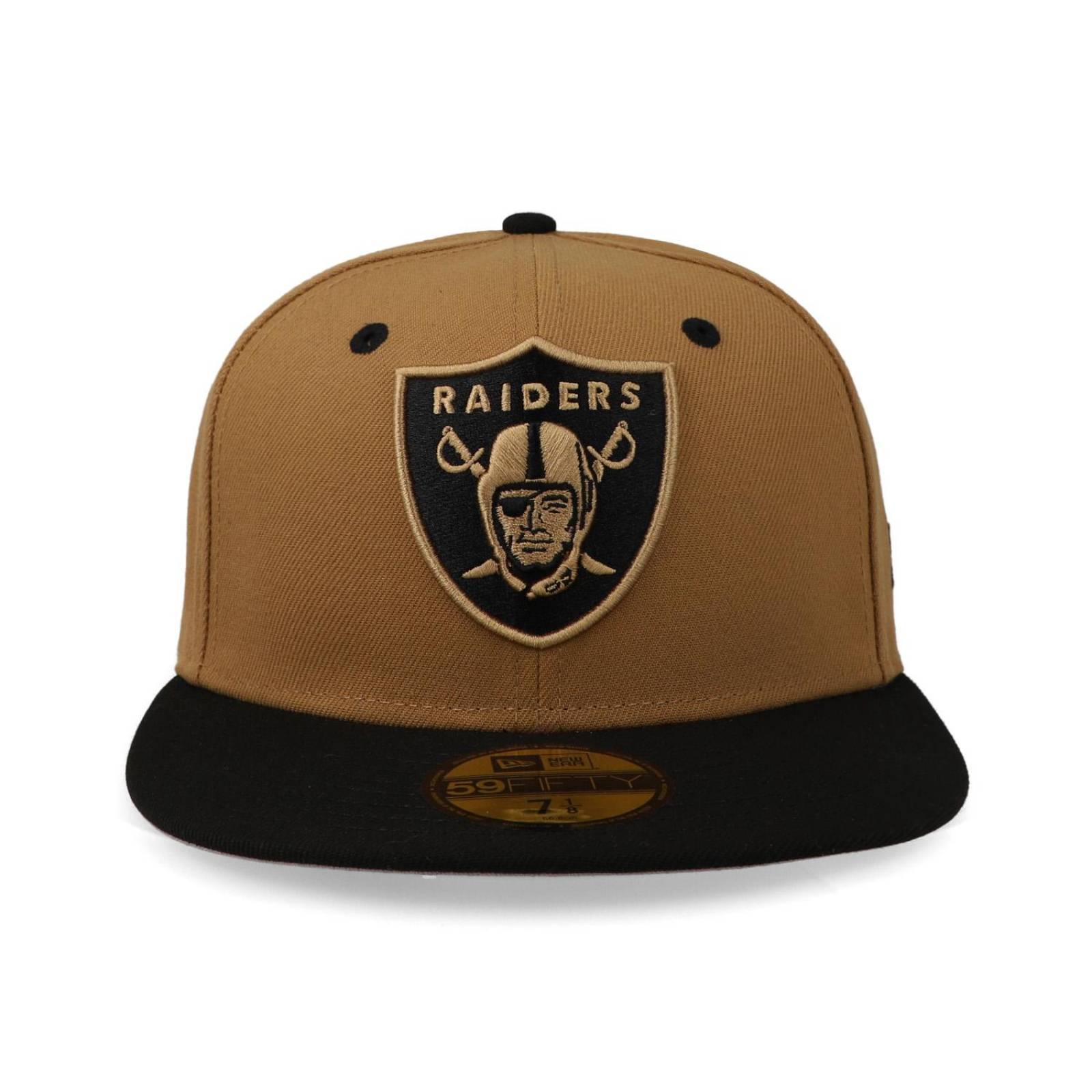 Gorra New Era 59 Fifty NFL Q323 Wheat Black Raiders Cafe Cerrada 