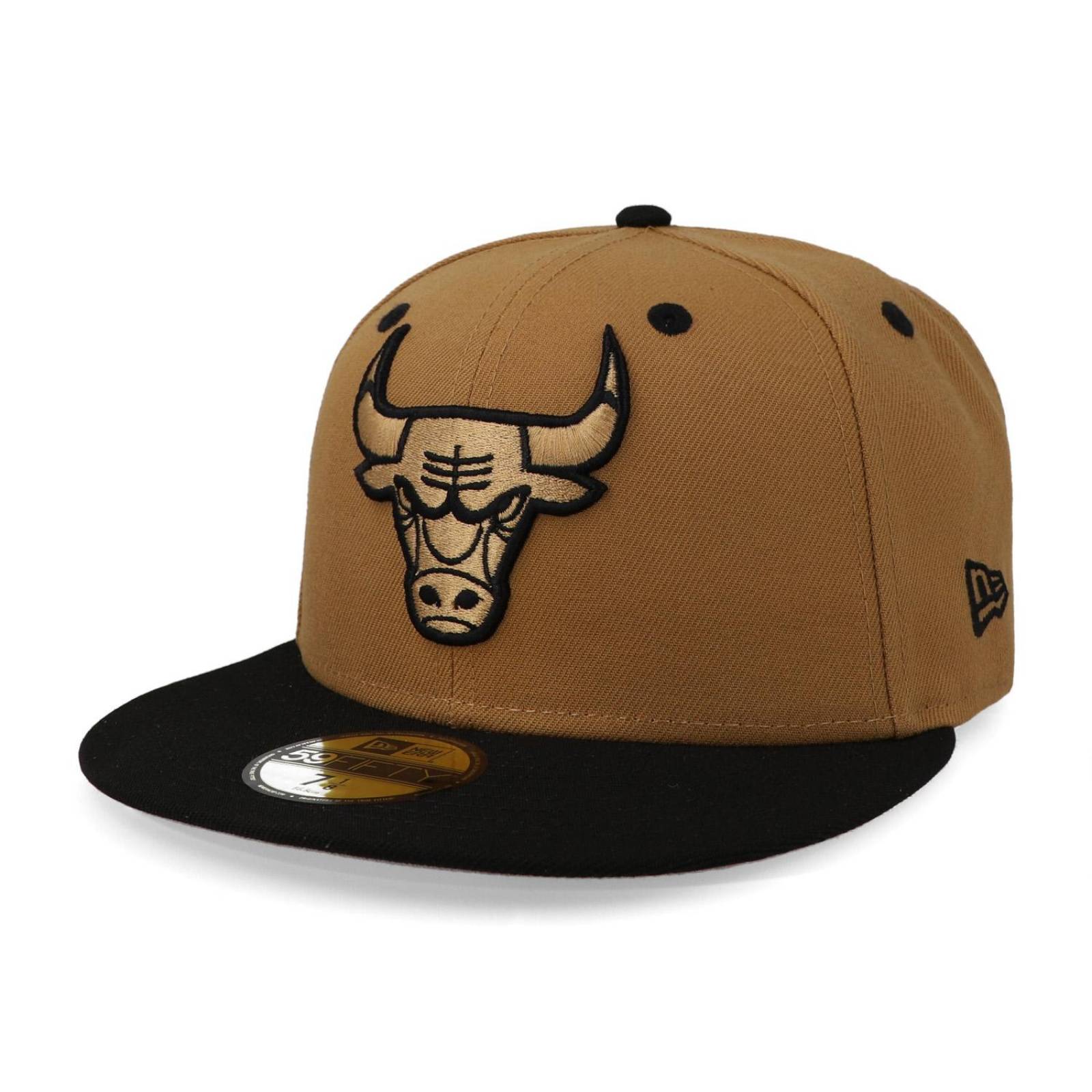 Gorra New Era 59 Fifty NBA Q323 Wheat Black Bulls Cafe Cerrada 