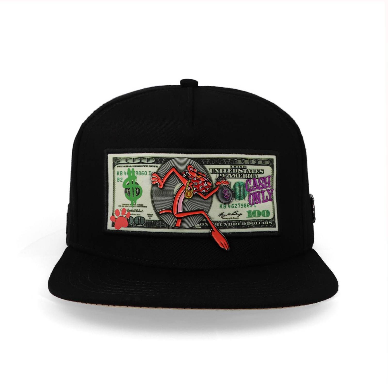 Gorra Cash Only Pantera Rosa Dólar Negro Unitalla 