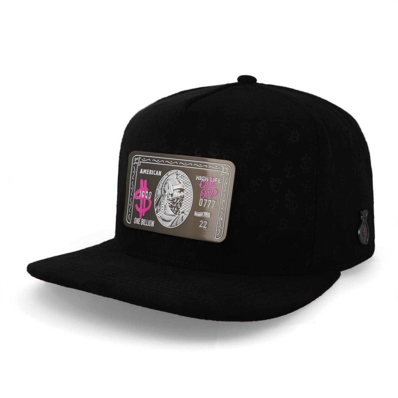Gorra Cash Only Amex Pink Full Print Negro Unitalla