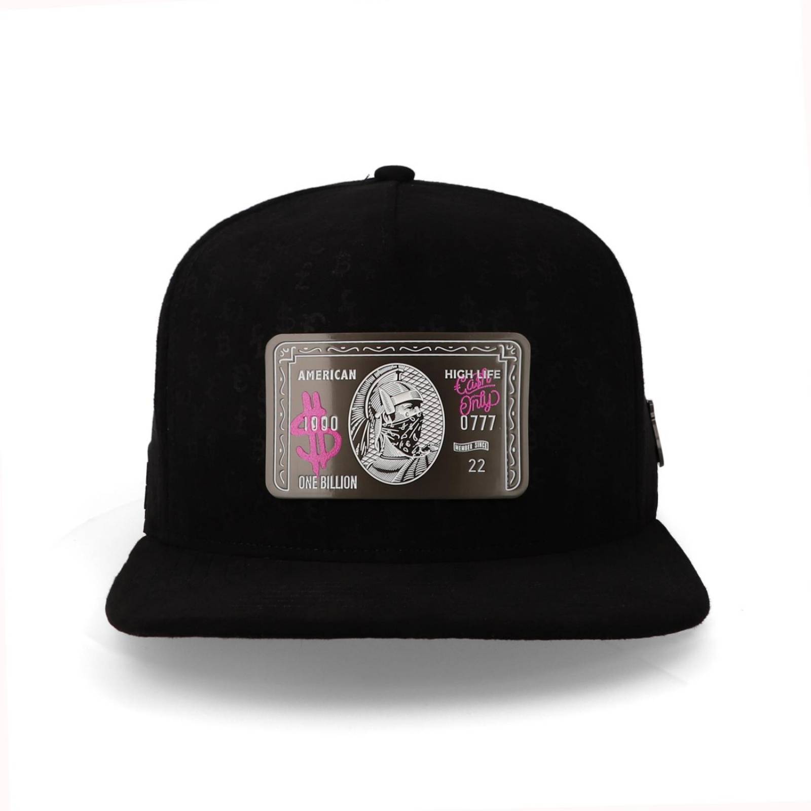Gorra Cash Only Amex Pink Full Print Negro Unitalla