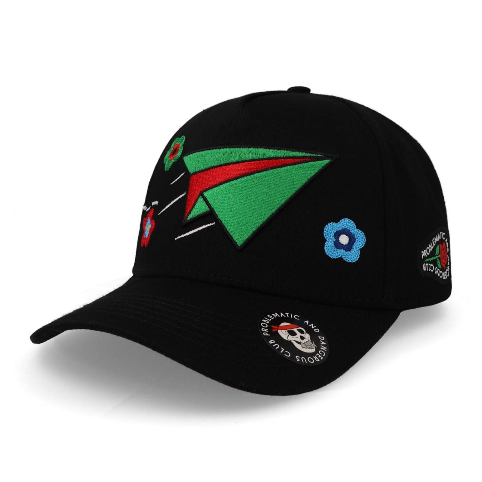 Gorra Problematic Chiquete Paperplane Snapback Curve Psn Negro Unitalla