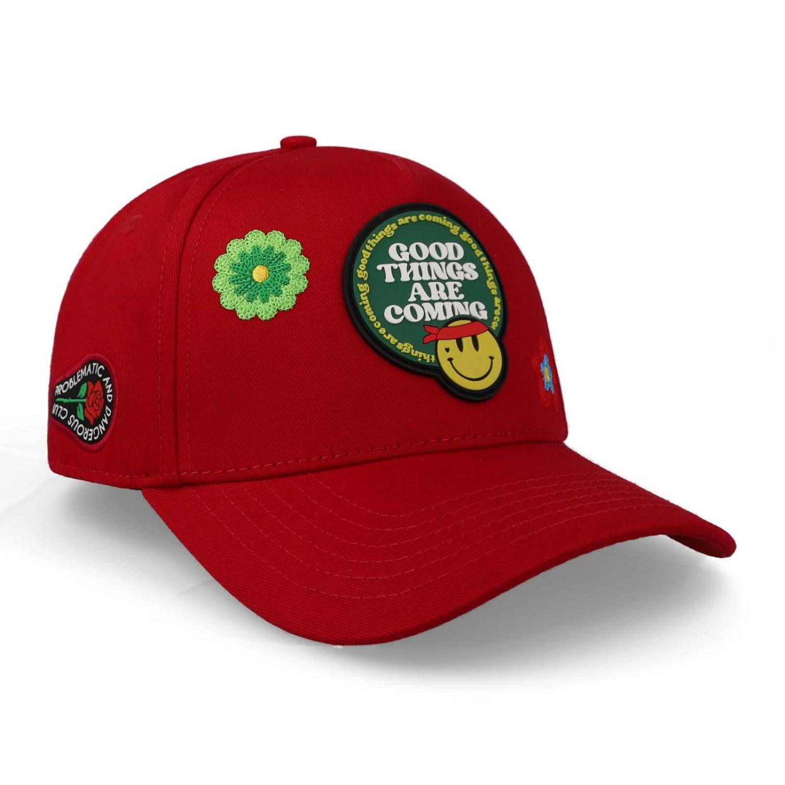 Gorra Problematic Chiquete Good Things Curve Rojo Unitalla 