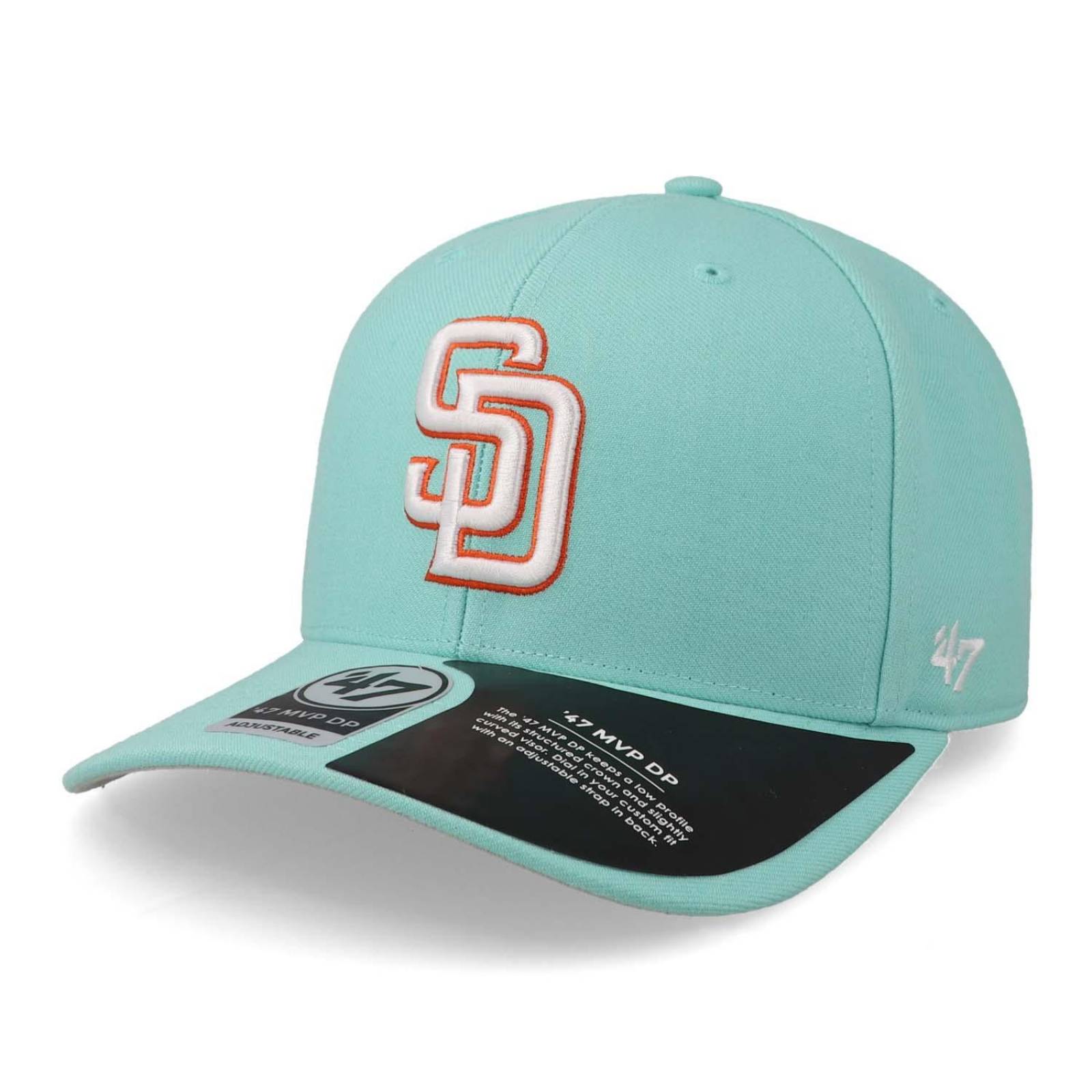 Gorra 47 MLB Padres San Diego No Shot Mvp Dp Turquesa Unitalla 