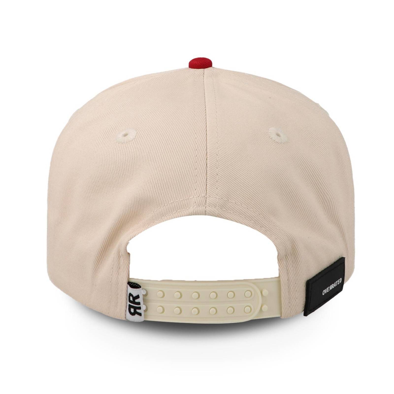 Gorra Overrated Los Ángeles California Crema Roja Beige Unitalla 