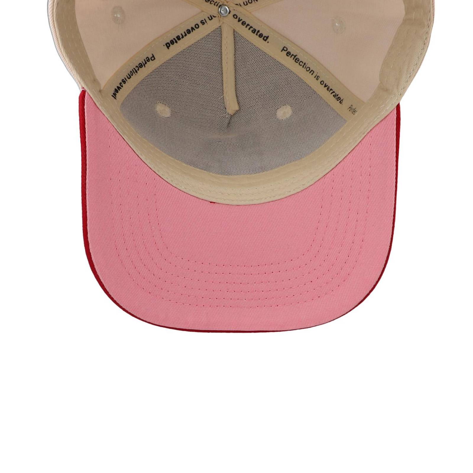 Gorra Overrated Los Ángeles California Crema Roja Beige Unitalla 